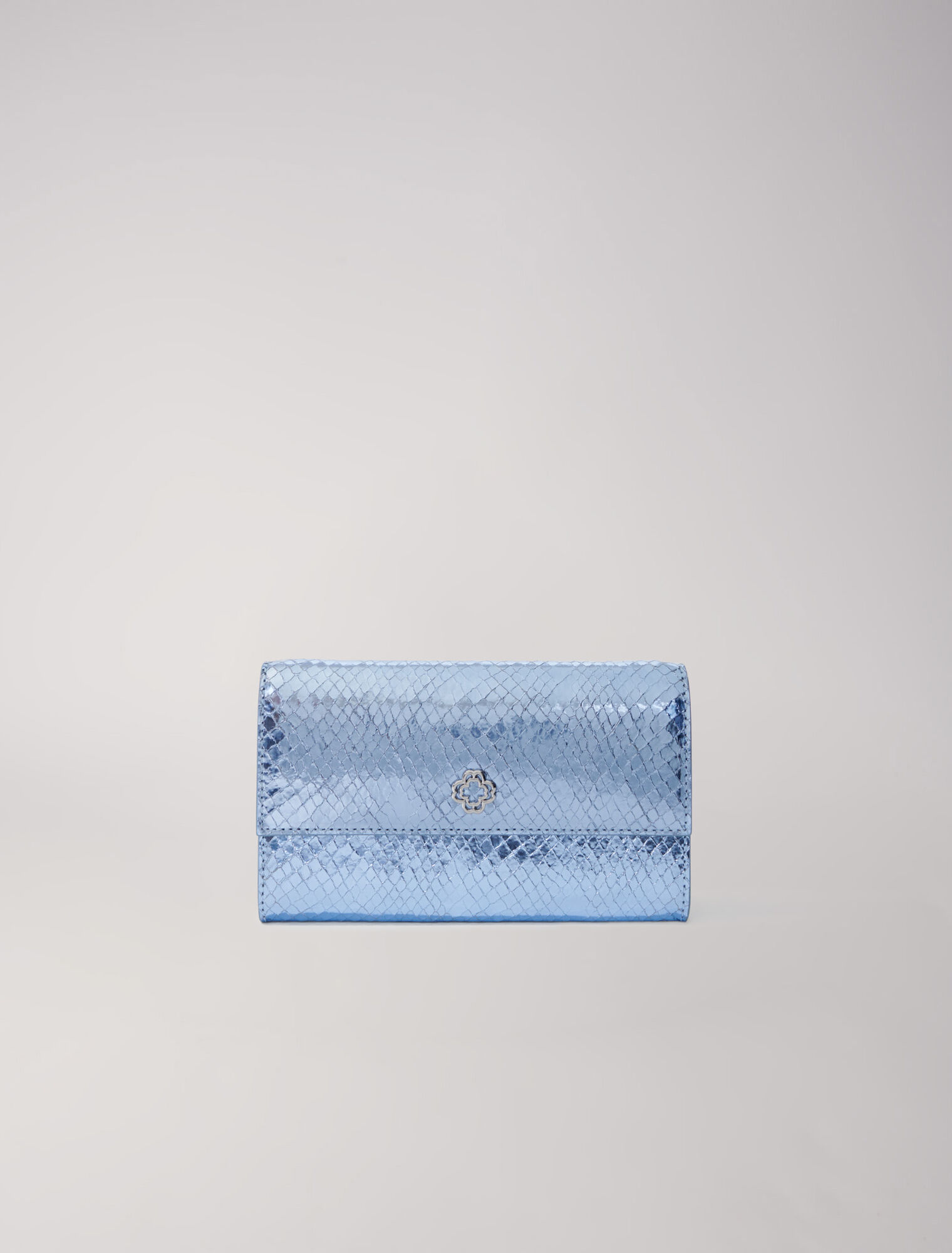 Mock croc leather clutch bag