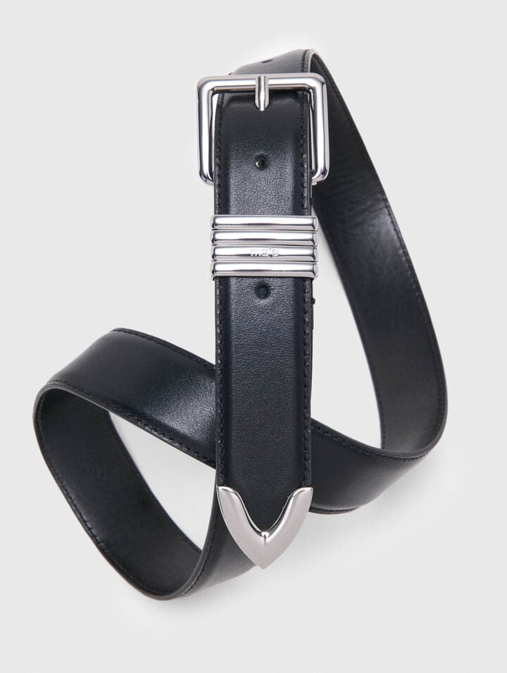 Smooth leather belt