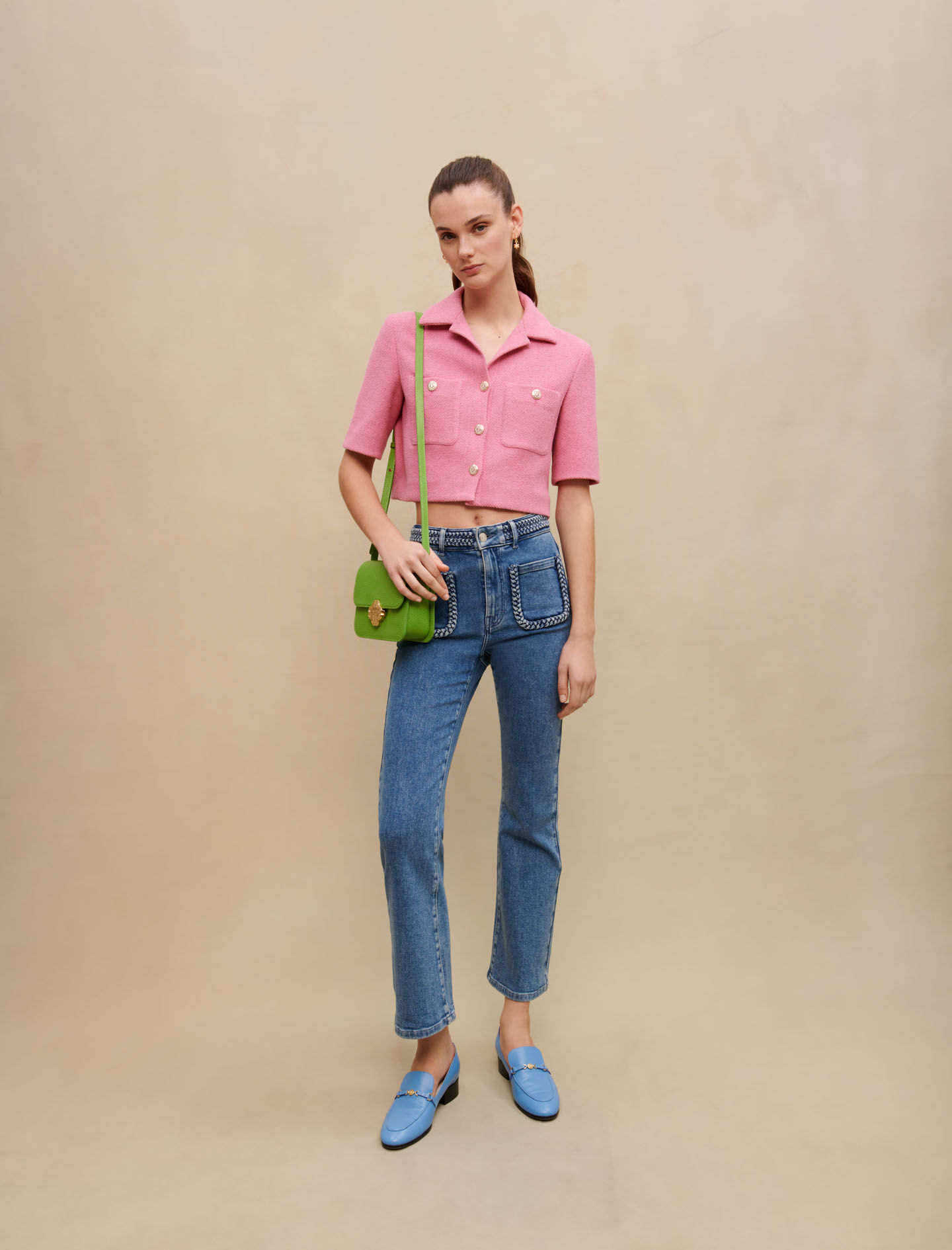 Jeans with braided details