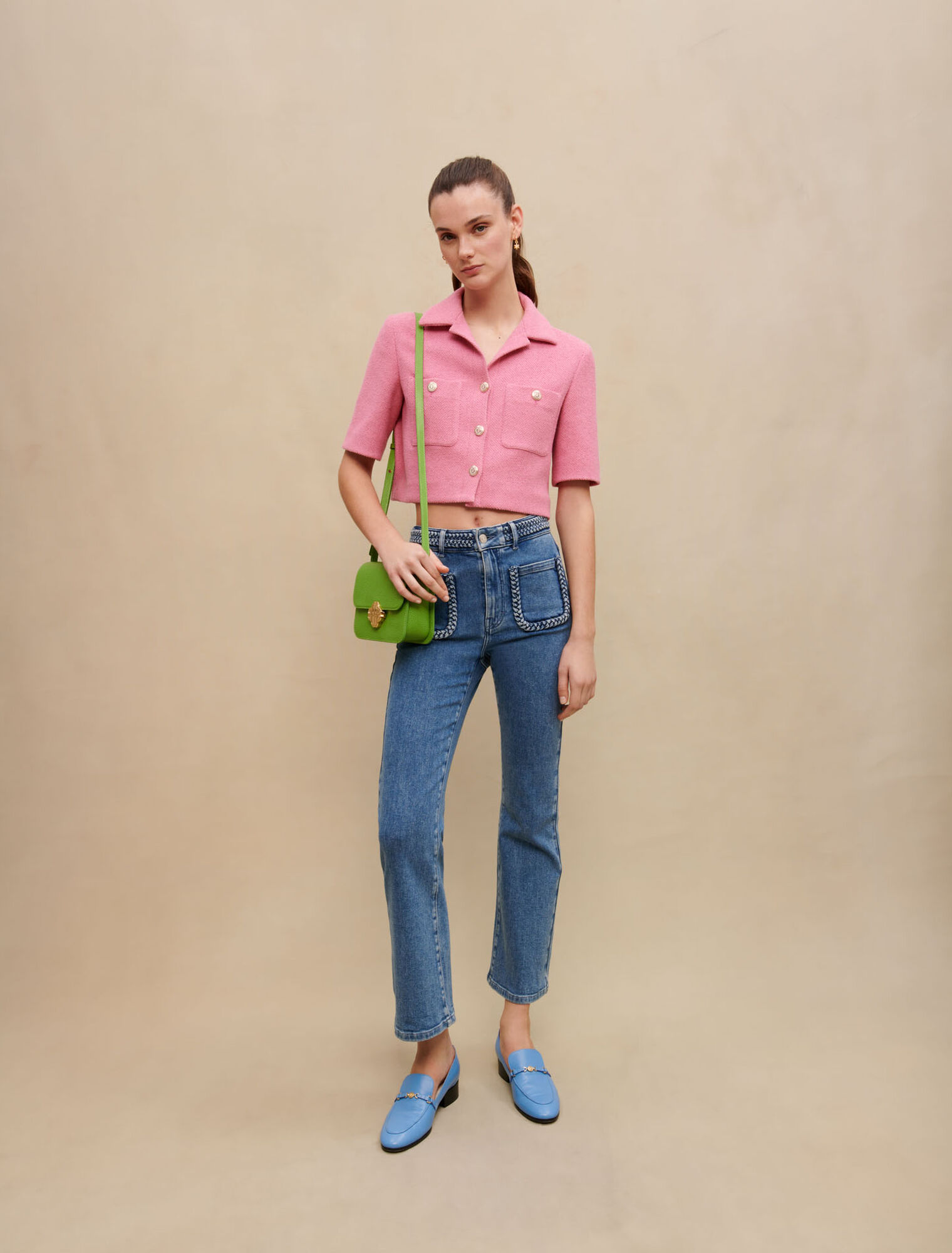 Jeans with braided details