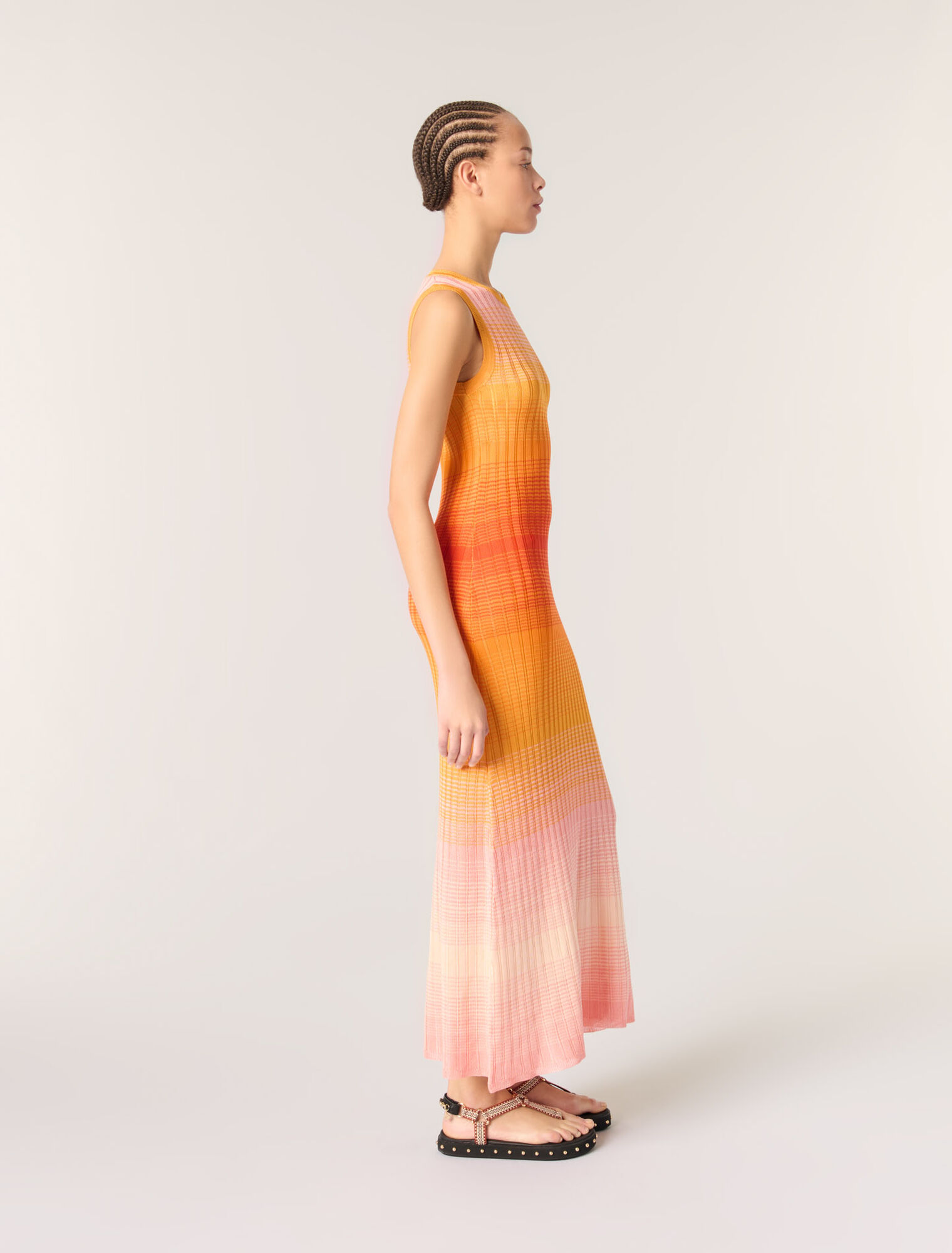 Tie-dye knit maxi dress