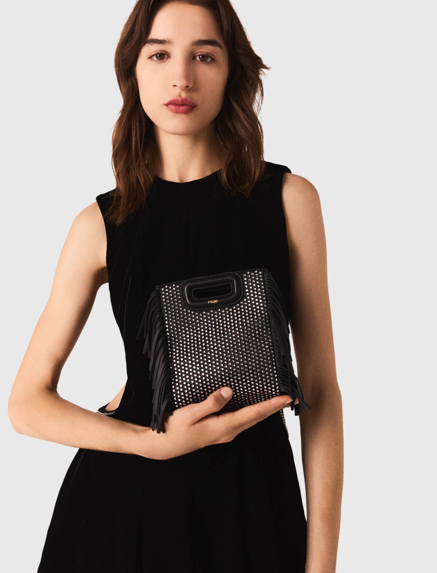 Short velvet dress Black / Gray For Women | Maje