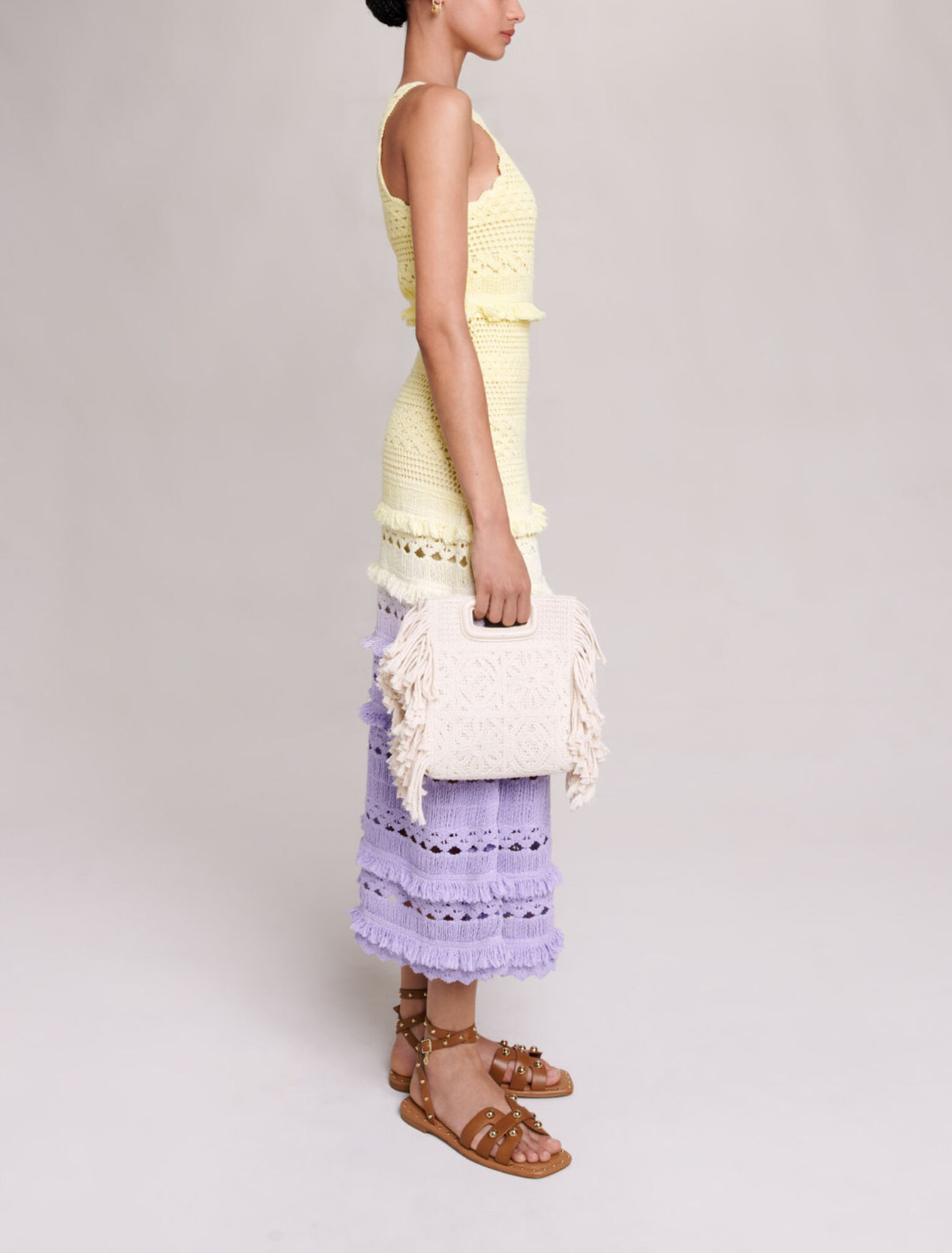 Crochet-knit maxi dress