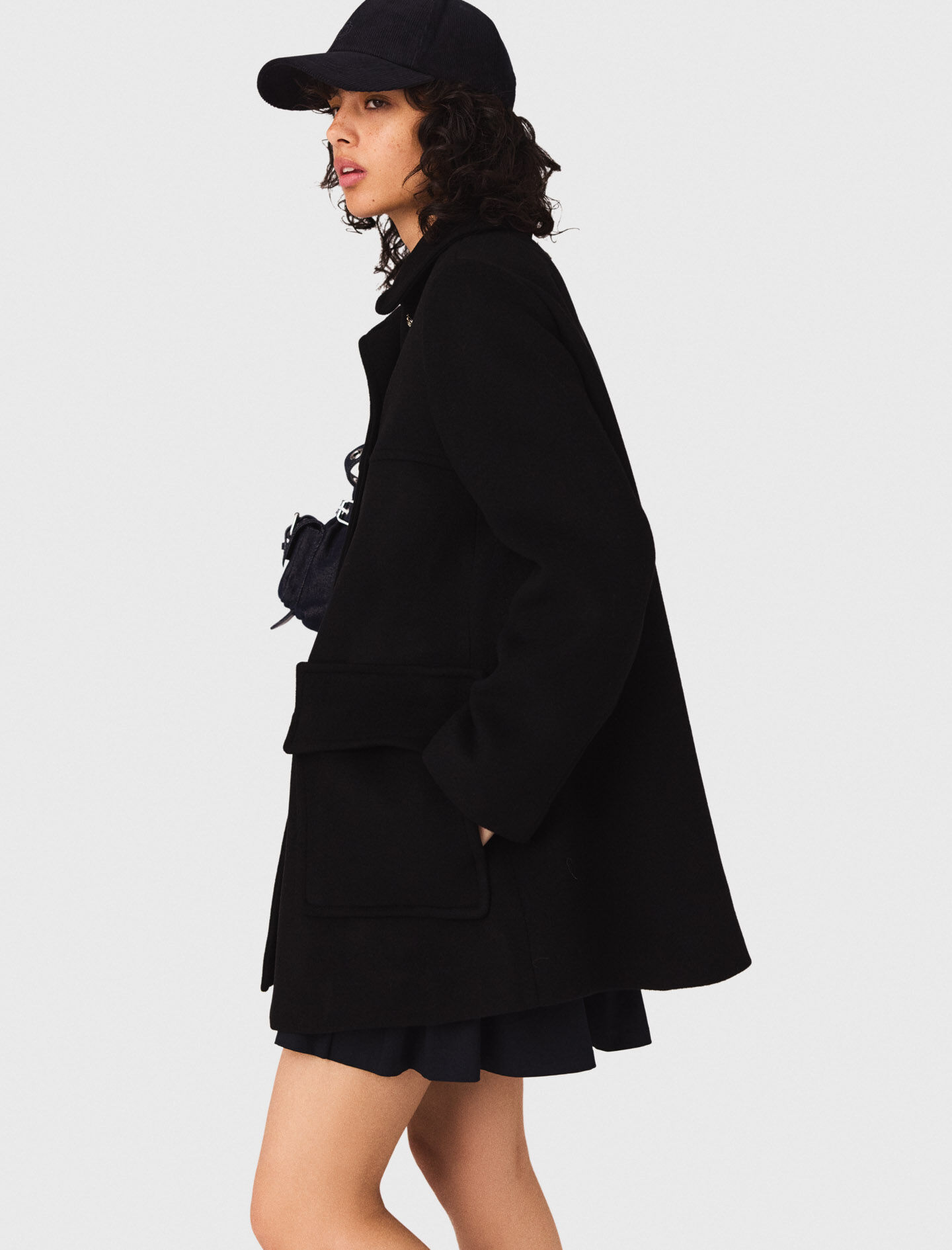 Wool blend coat Black / Gray For Women | Maje