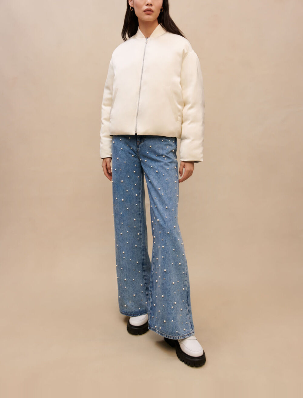 Reversible bomber White For Women | Maje