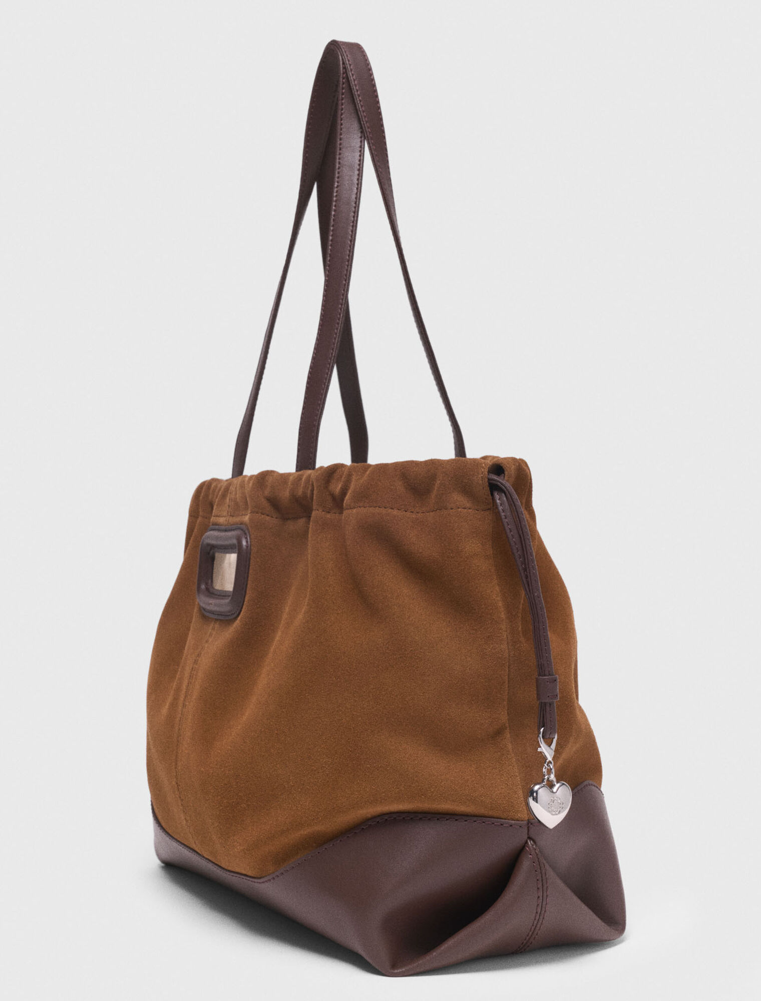 Leather and suede M Tote bag