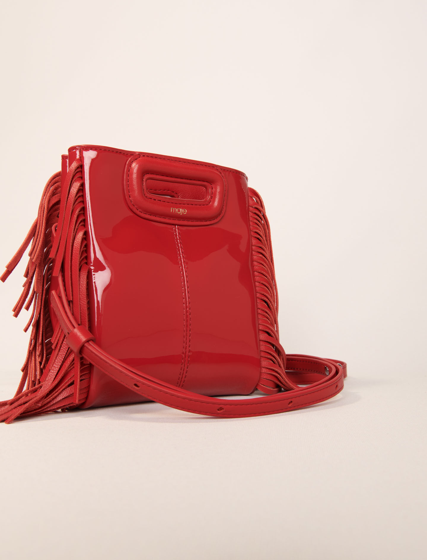 Mini embossed-leather M bag with chain
