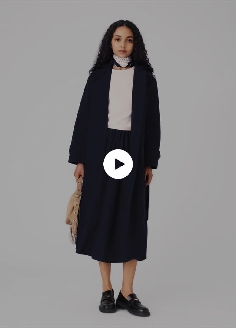 Removable rhinestone-hood trench Blue For Women | Maje