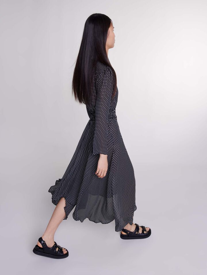 Mid-length polka dot dress