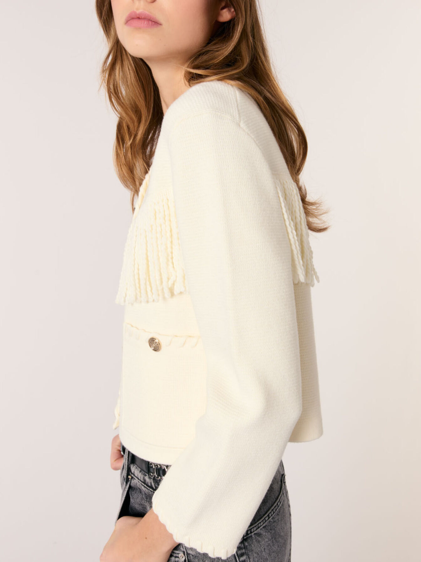 Fringed cardigan