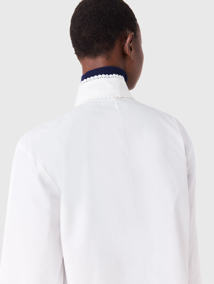 Shirt with removable pussy bow