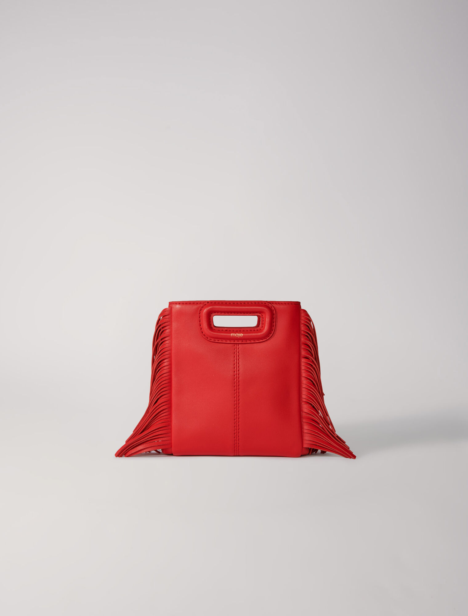 Leather mini M bag with chain