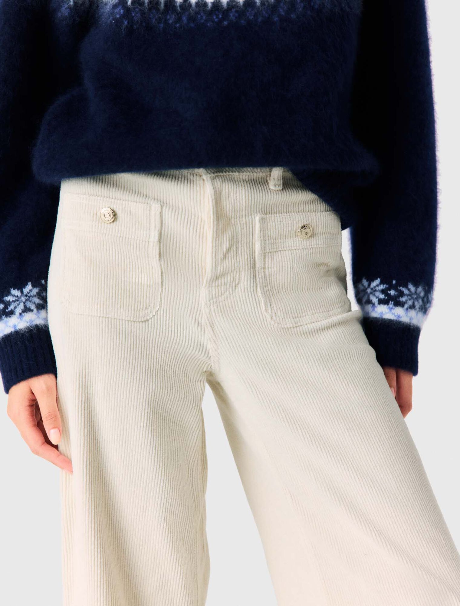 Wide-leg corduroy trousers