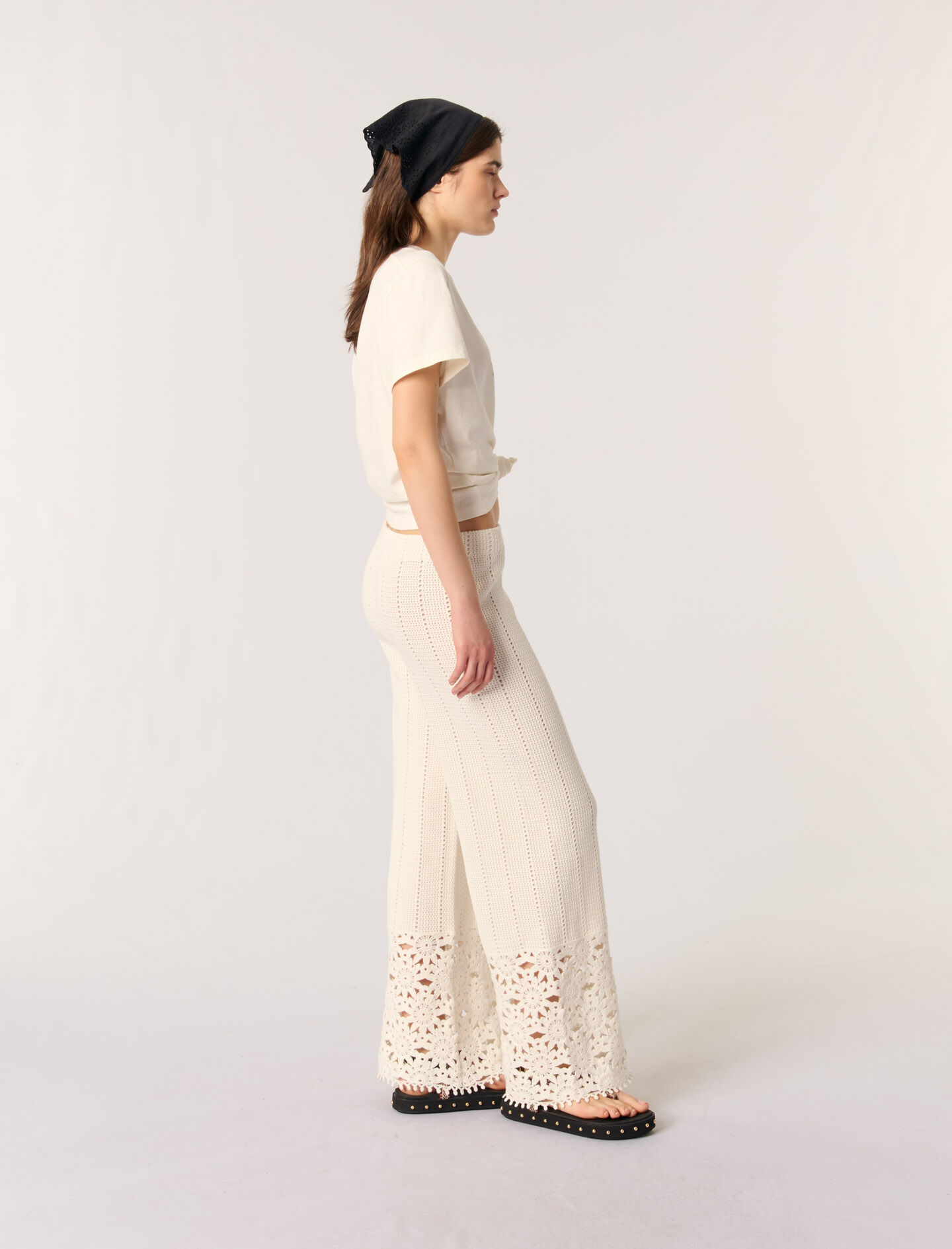 andpal crochet lace pants アイボリー 80 新品完売品 Crochet trousers White For Women | Maje