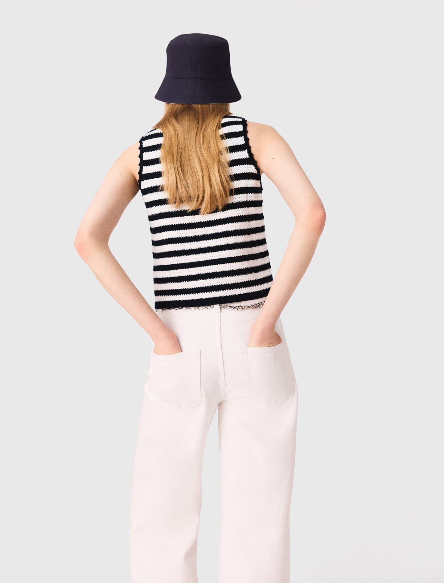 Crochet-knit top Bicolor For Women | Maje
