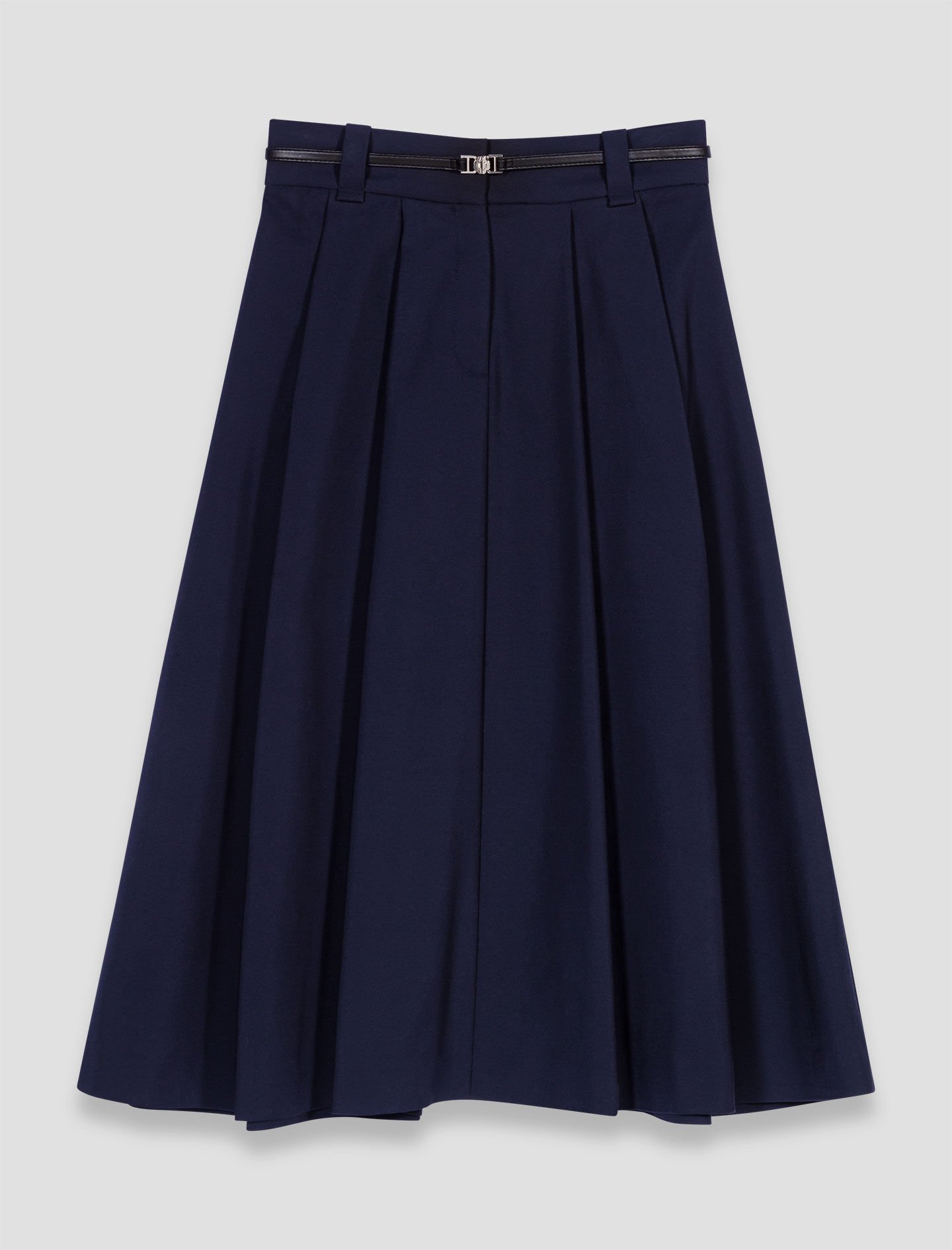 Long cotton skirt with belt Blue For Women | Maje