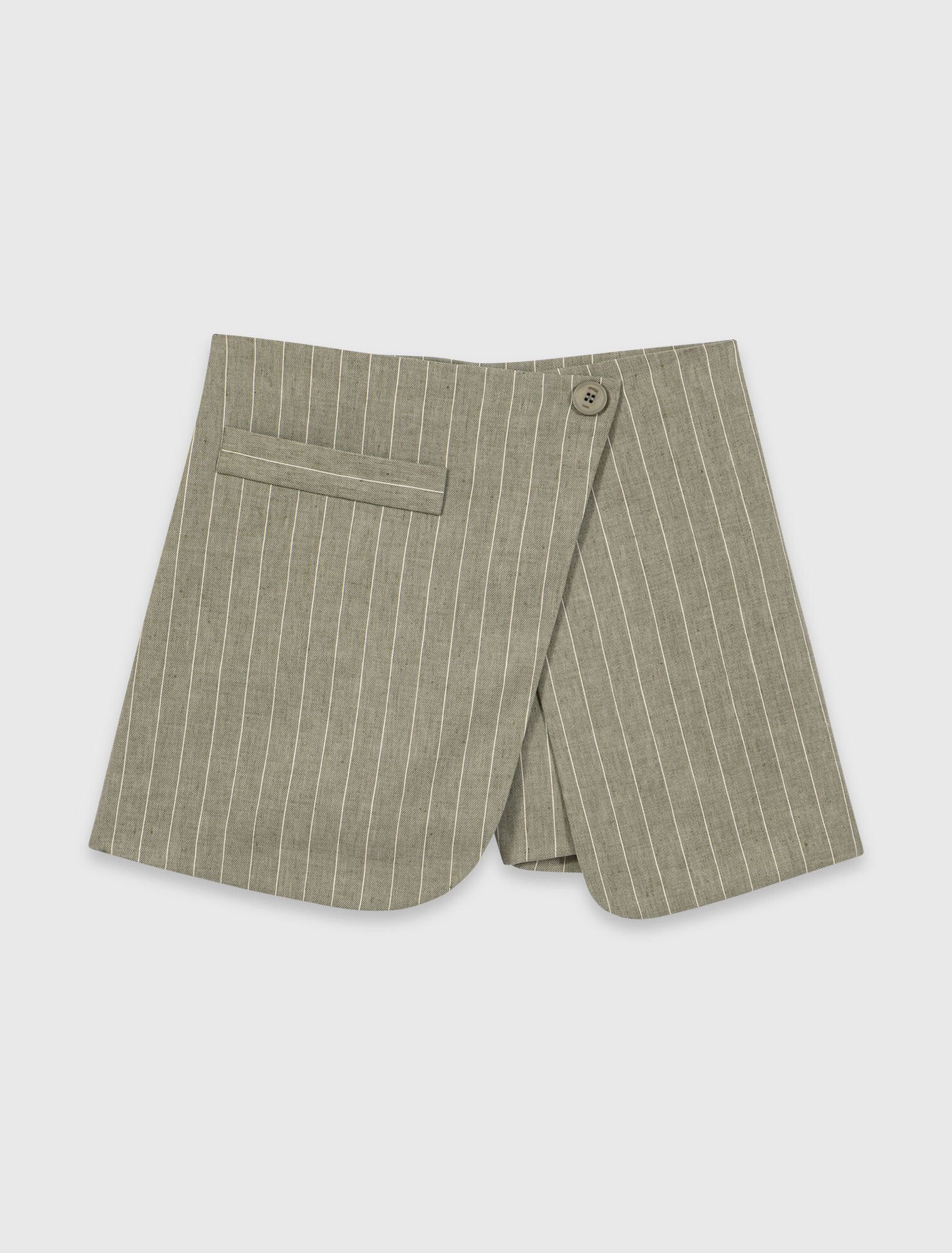 Layered linen blend shorts
