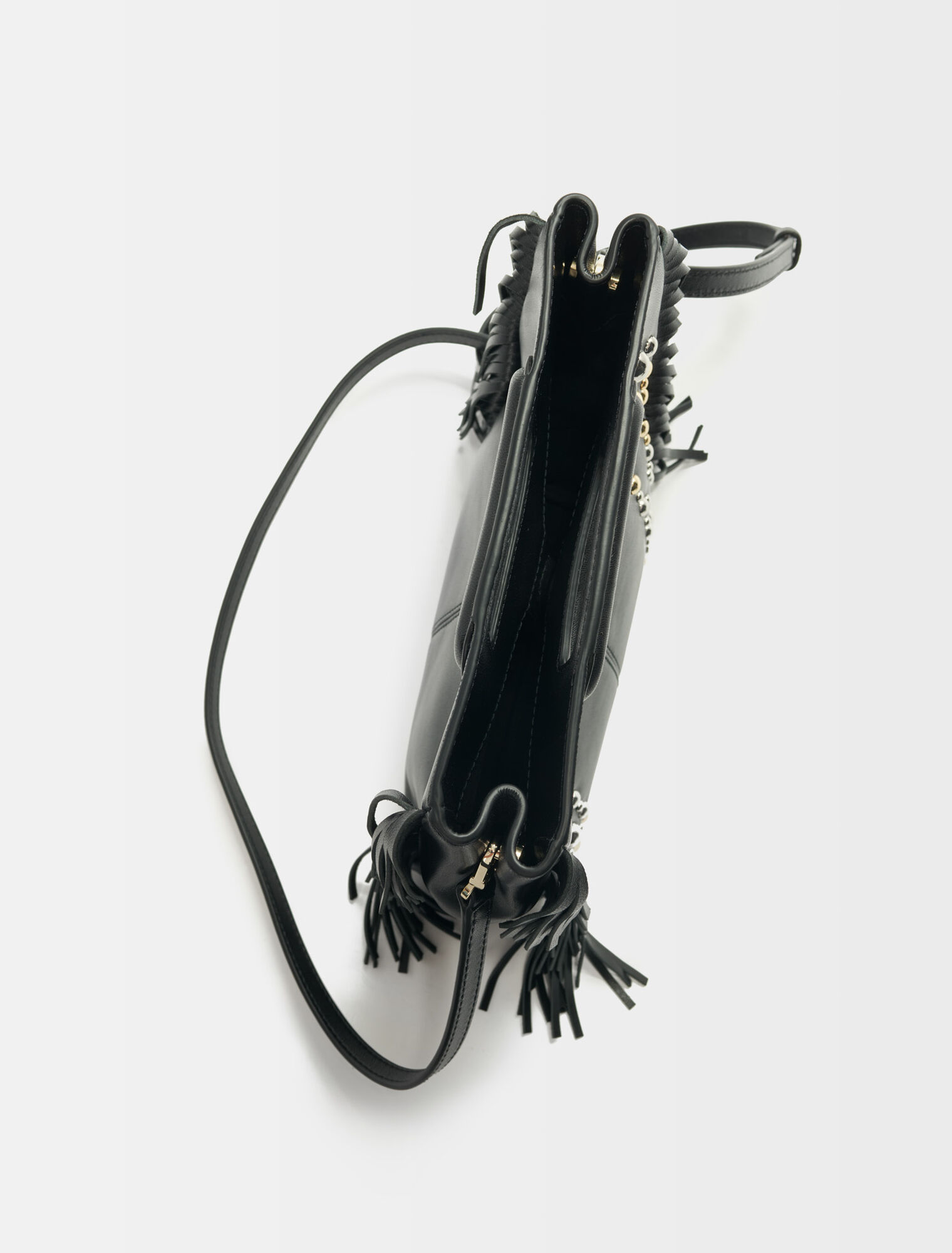 Leather M bag with studs
