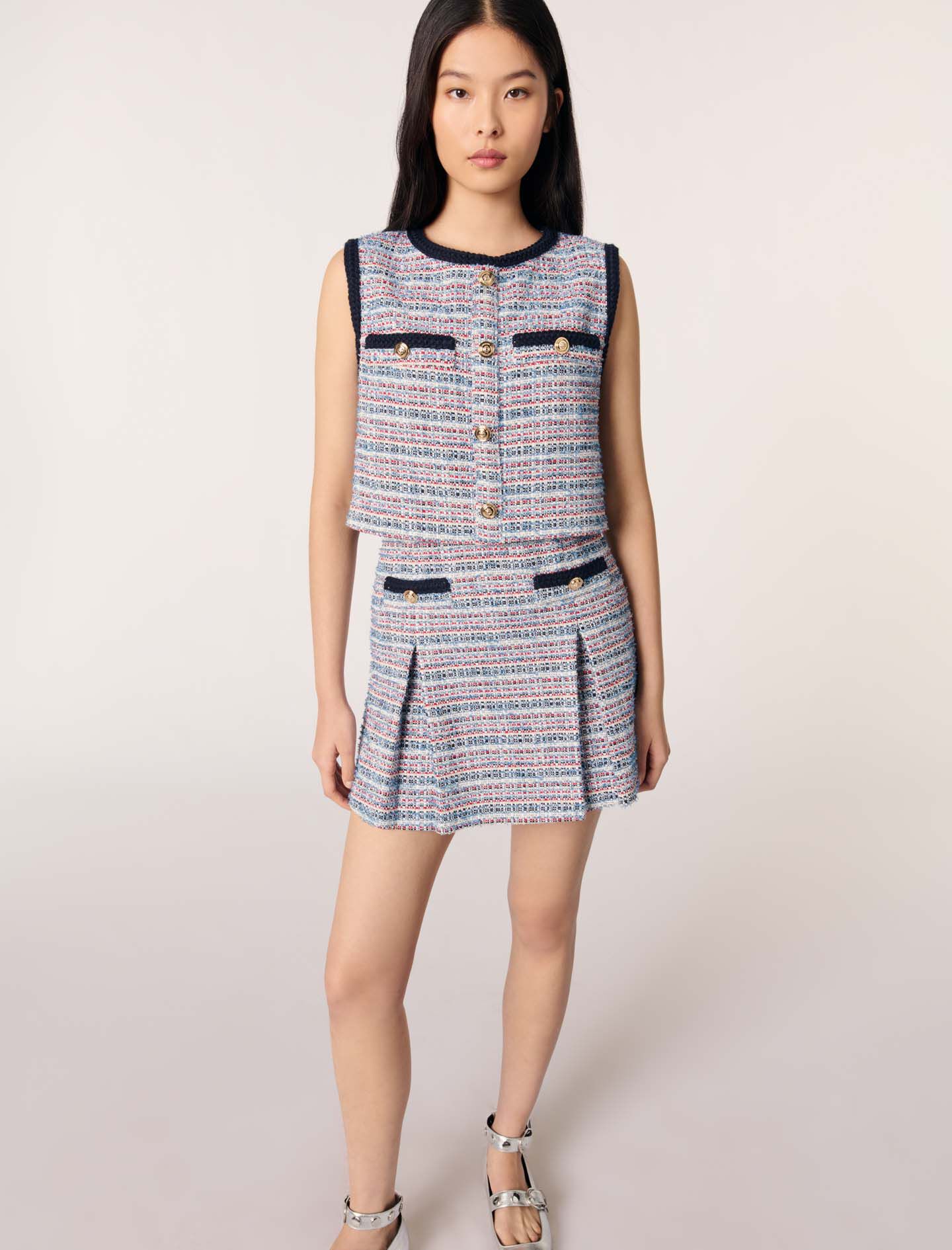 品質は非常に良い mini 2-in-1 Tweed dress Maje | Women For Bicolor ワンピース