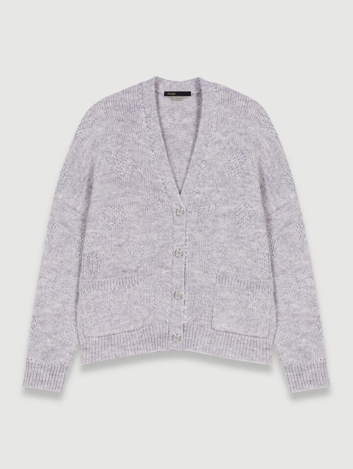 Cardigan with clover studs