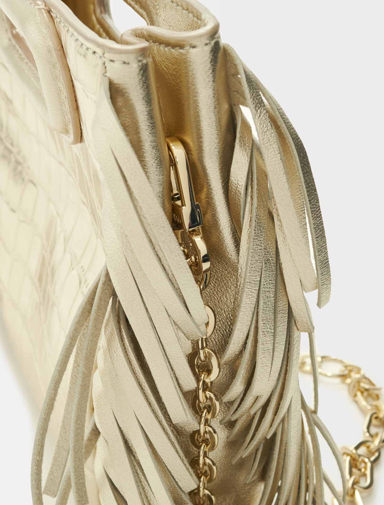 Embossed croc-effect leather mini M bag
