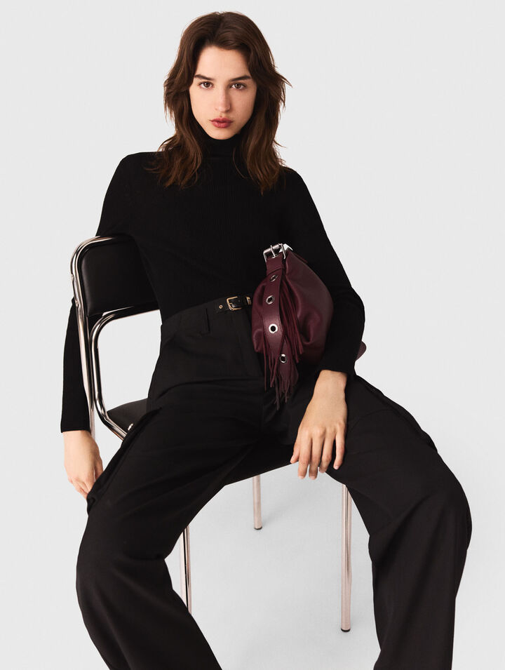 Second-skin sweater with a high neck
