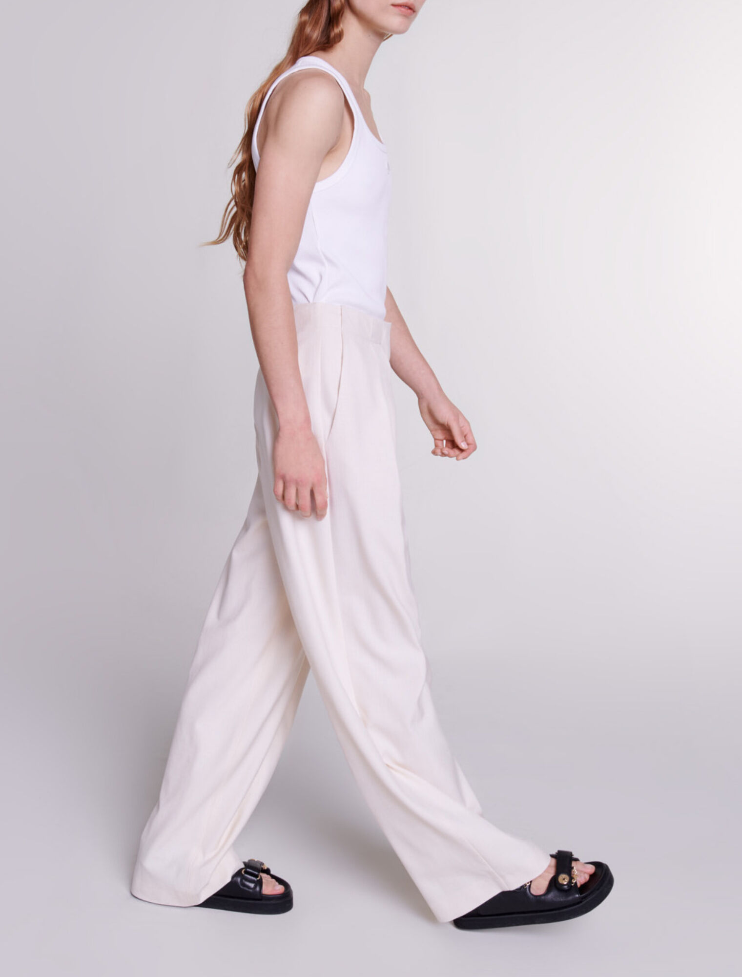 Wide-leg suit trousers