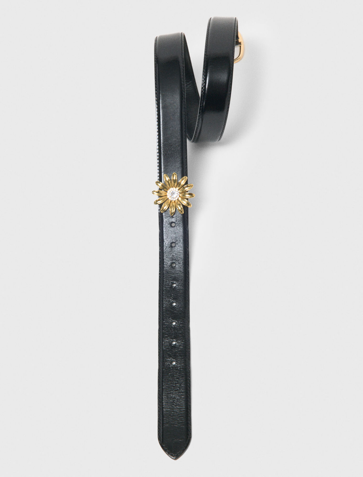 Leather belt with removable jewel