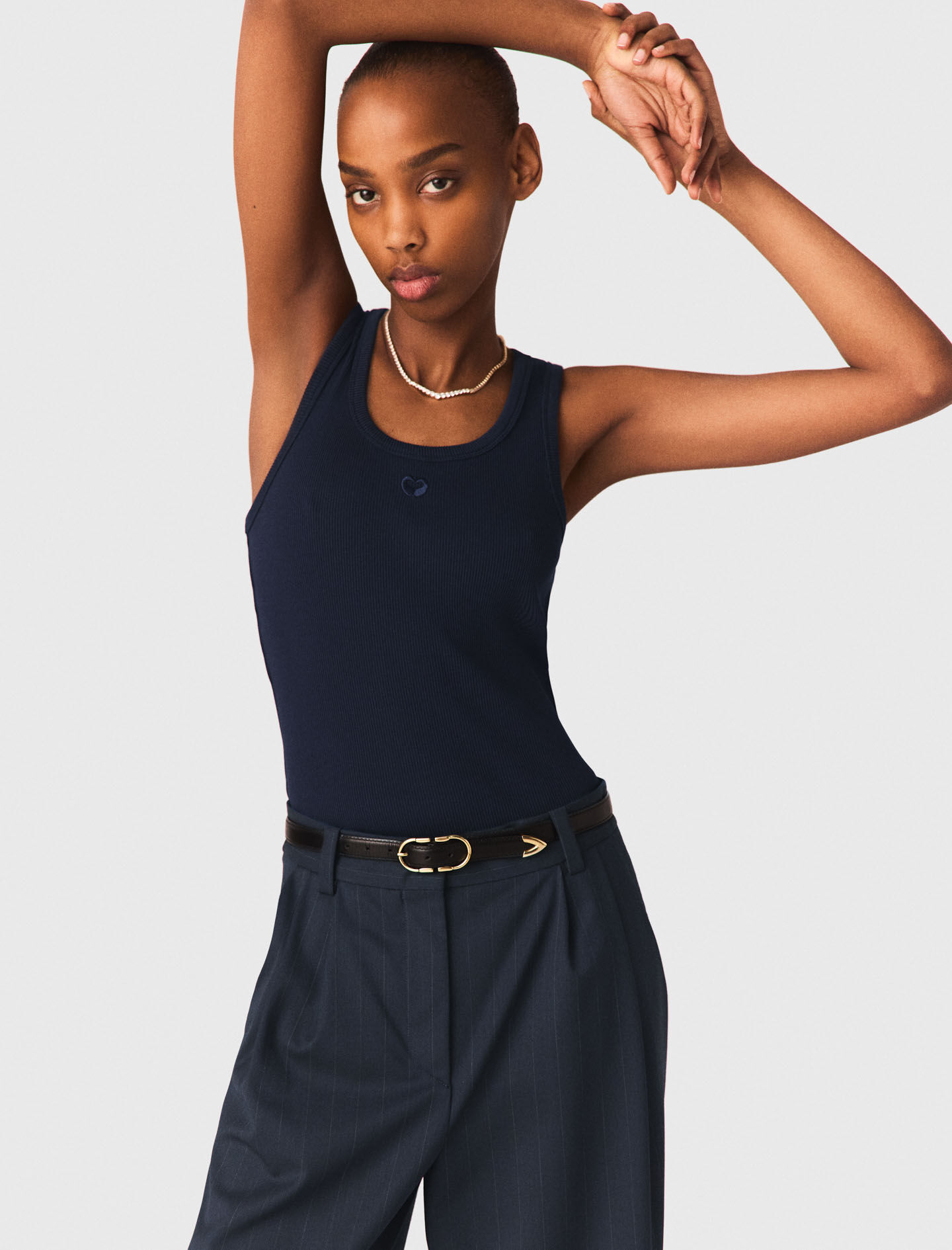 Rib knit tank top Blue For Women | Maje