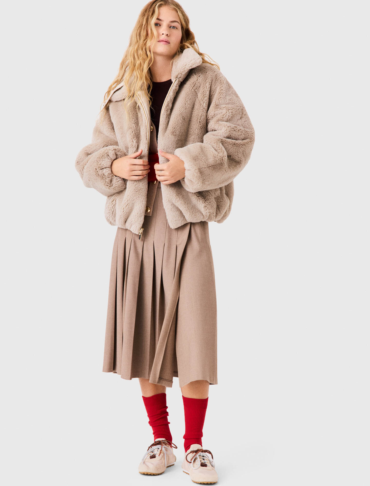 Reversible Faux Fur Puffer Jacket