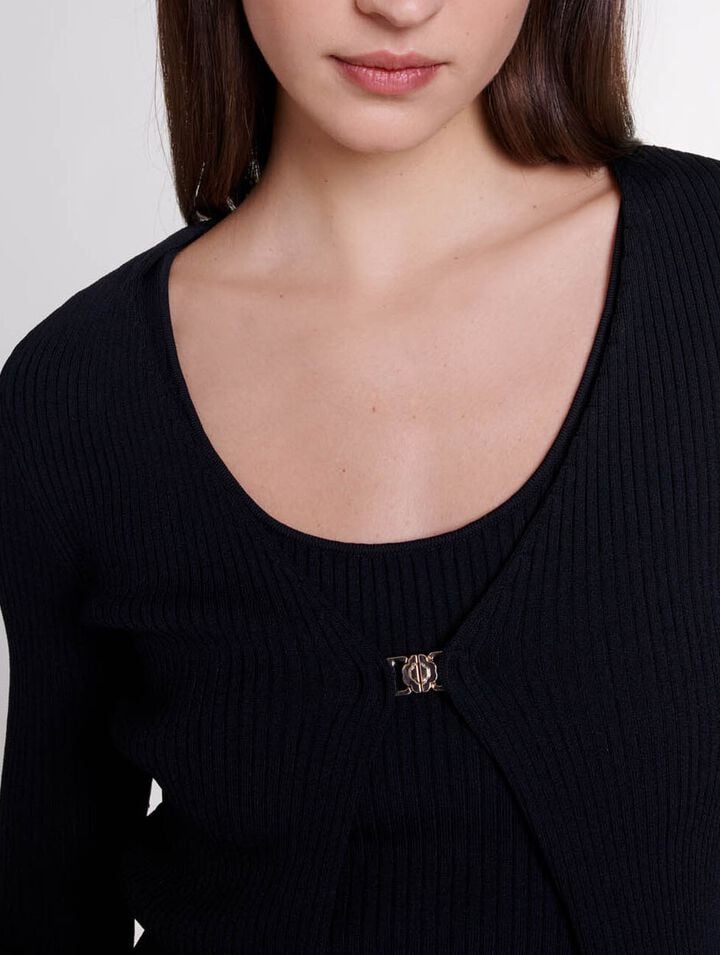 Stretch knit twin set