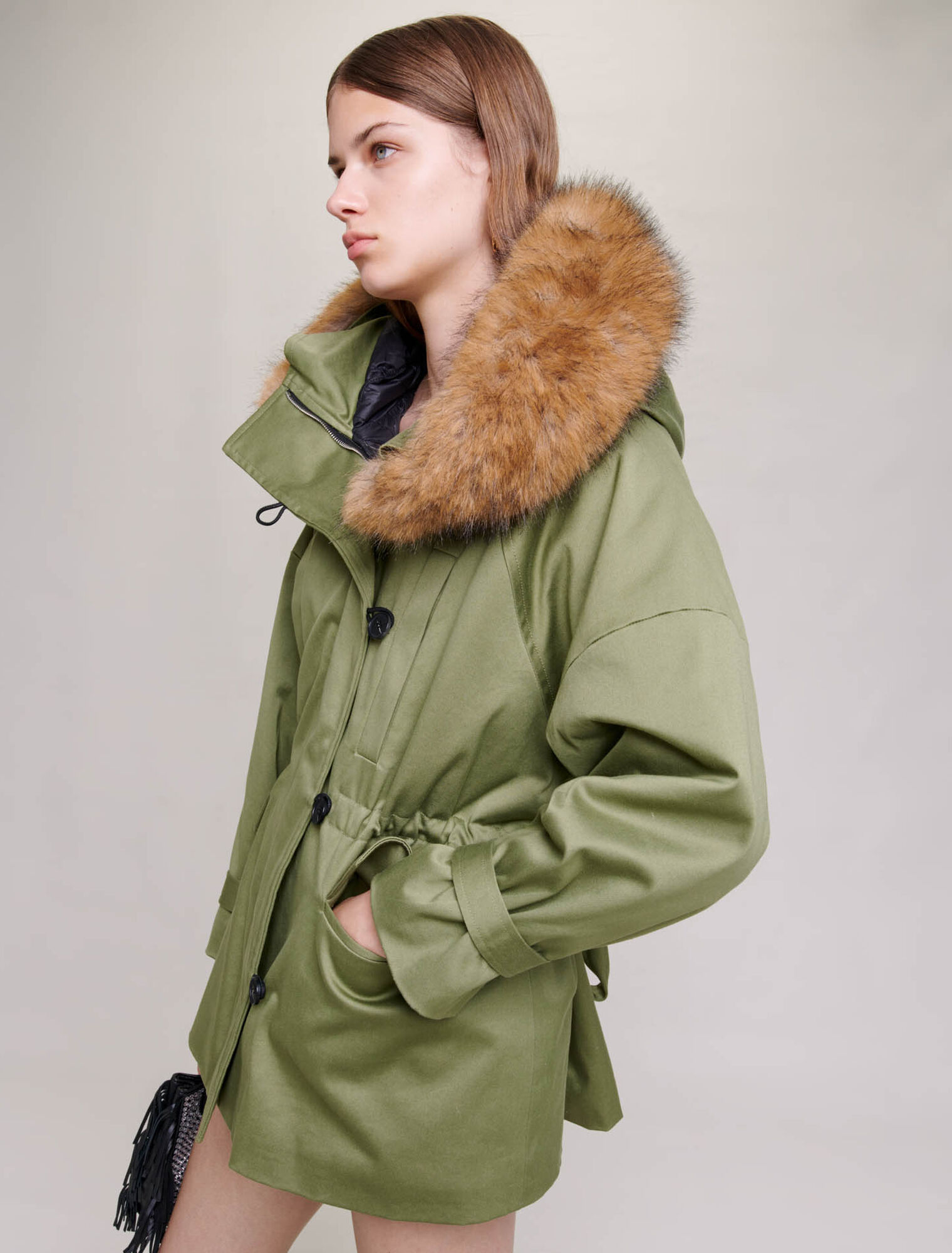 Short hooded parka