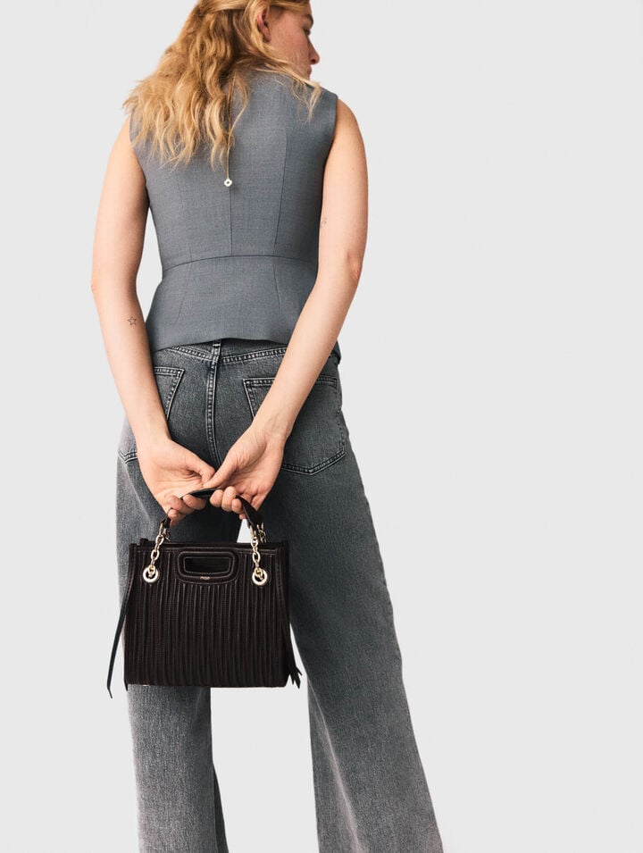 Mini quilted leather tote bag