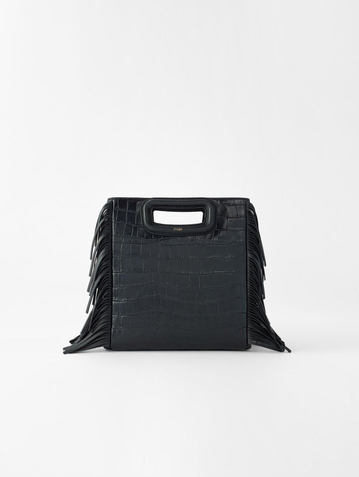M bag in crocodile-effect leather
