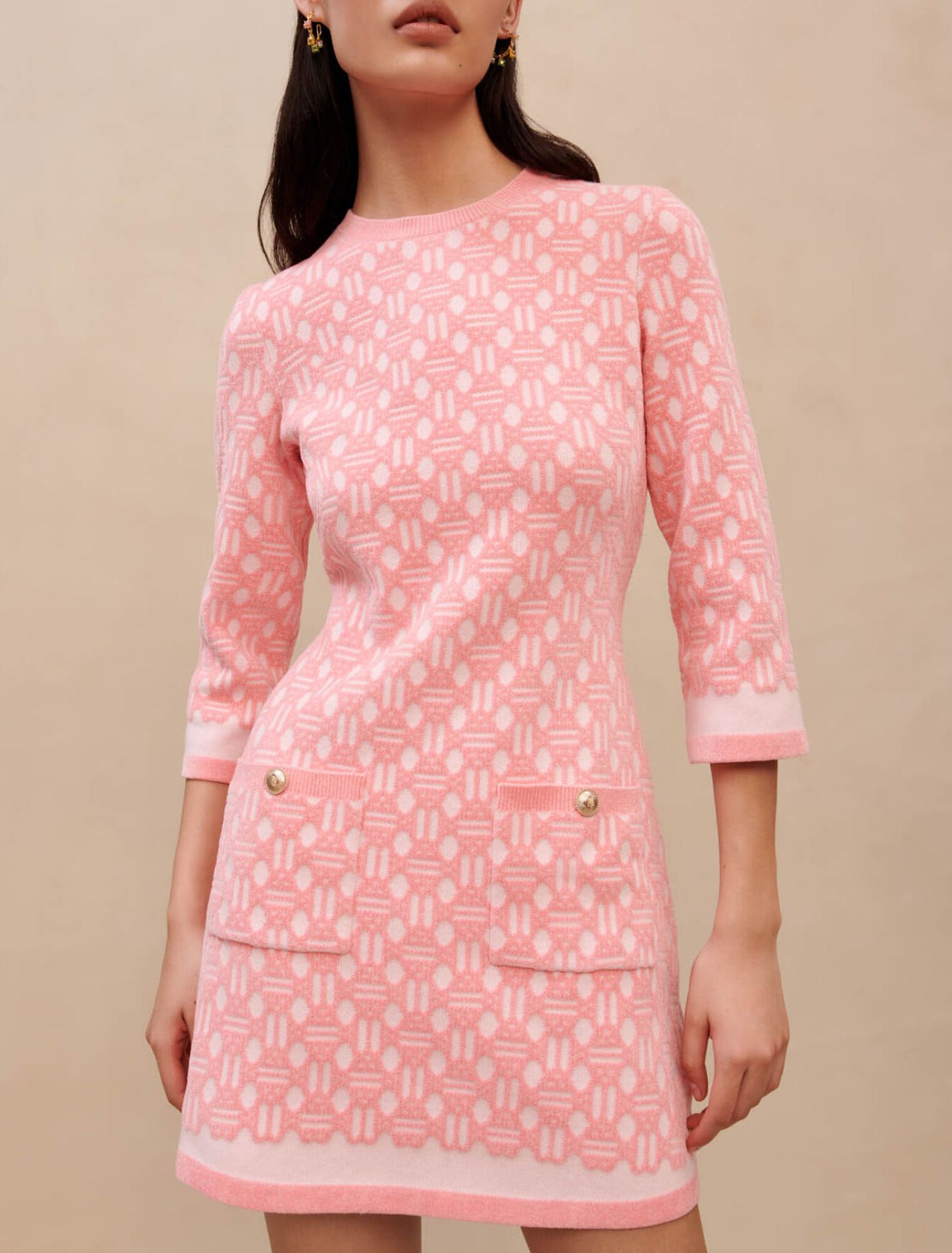 Pink jacquard dress