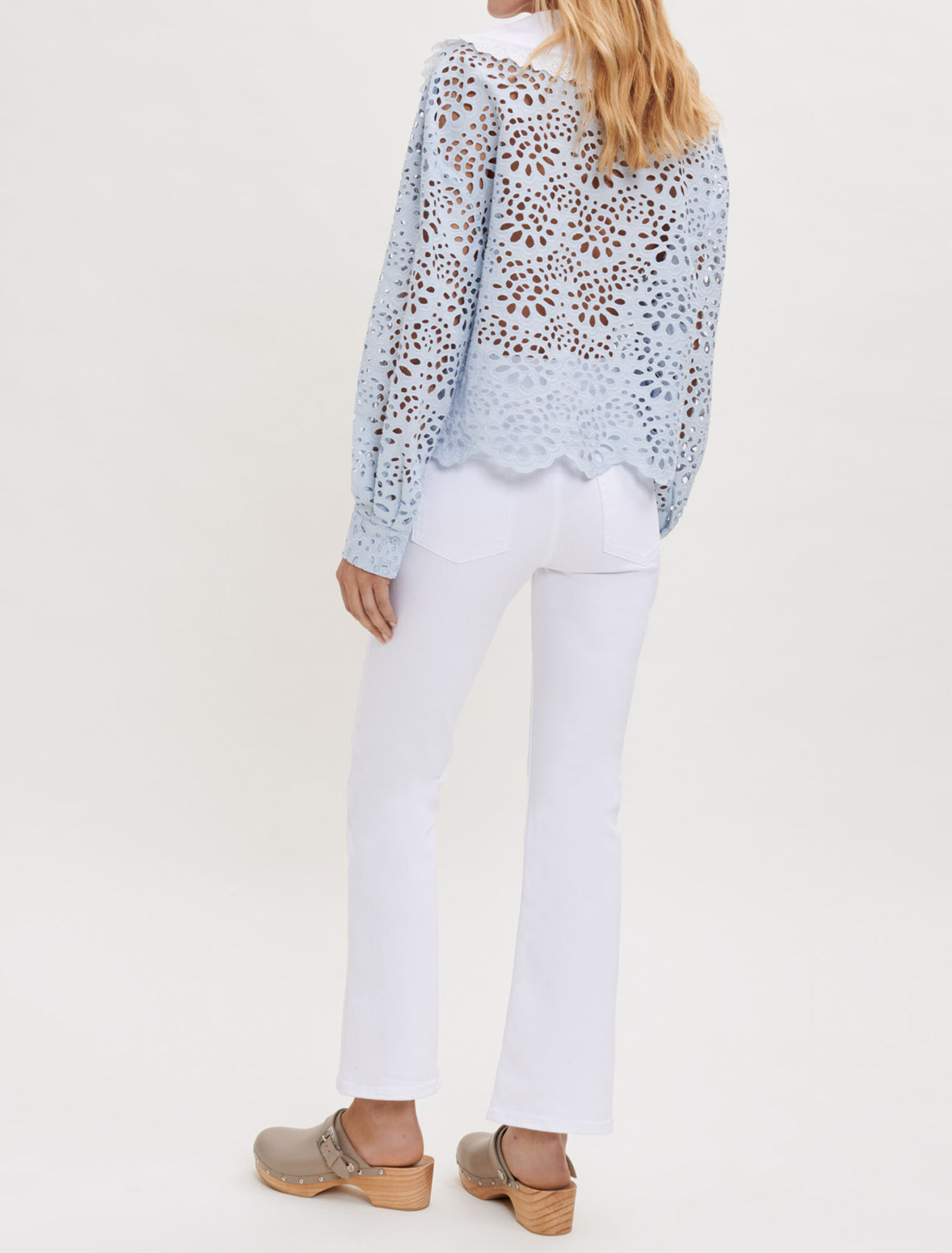 Guipure shirt with collar