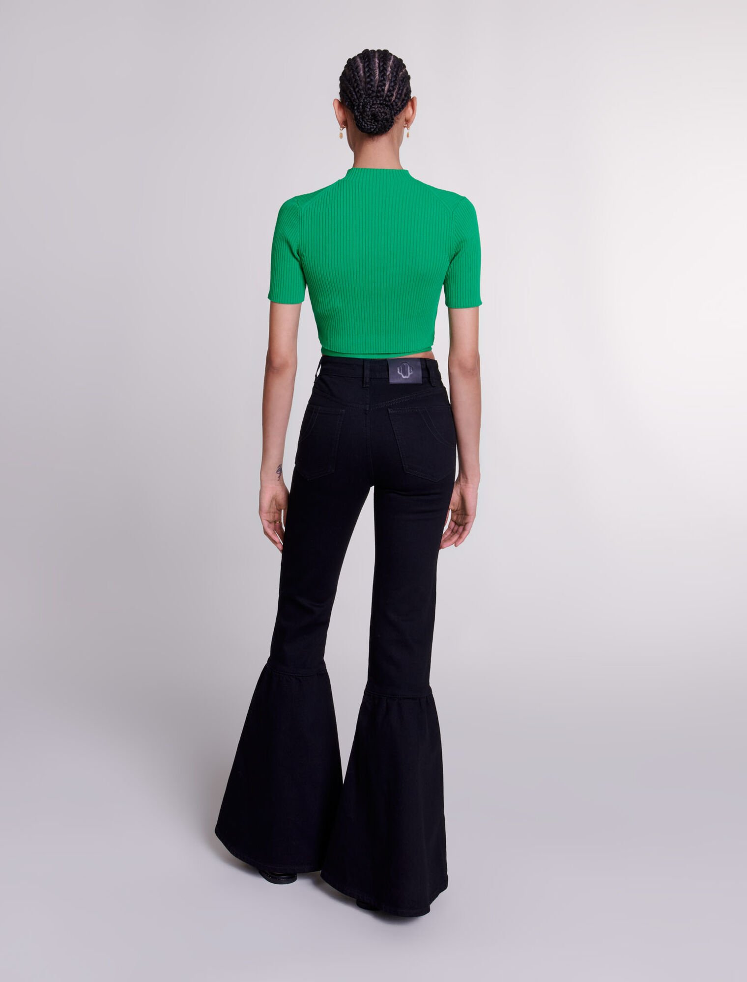 Knit crop top with ties