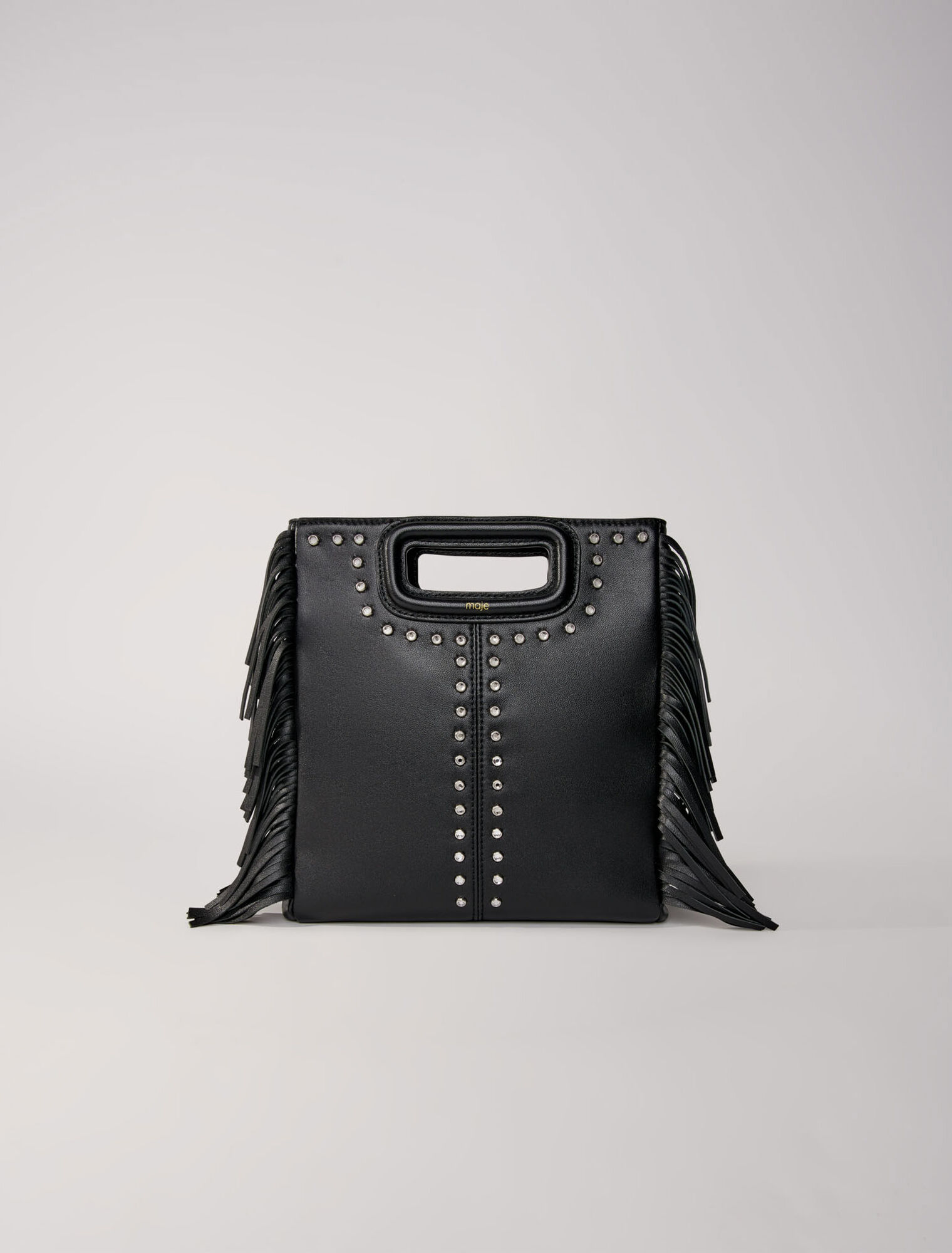 Fringed leather M bag