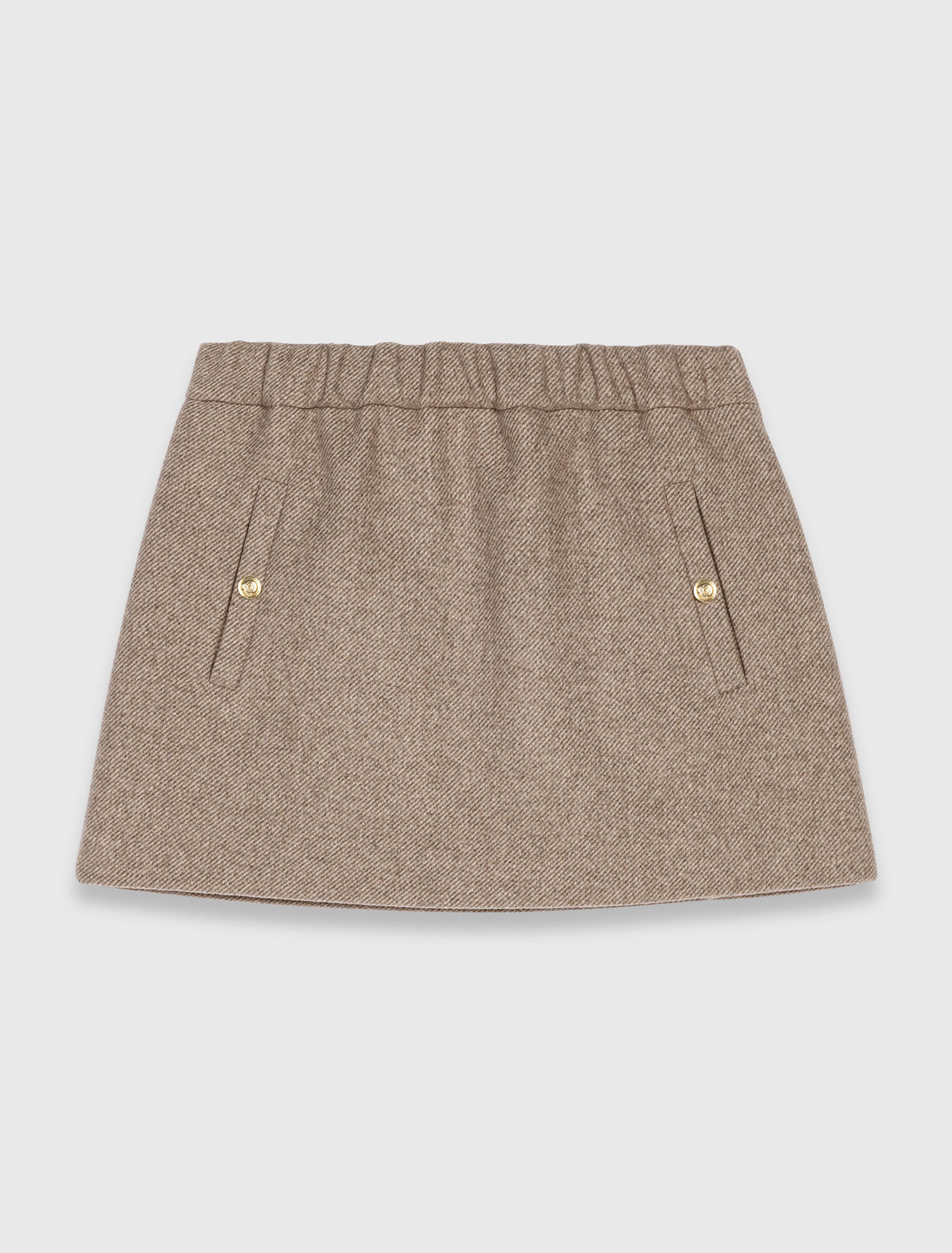 Short wool blend skirt