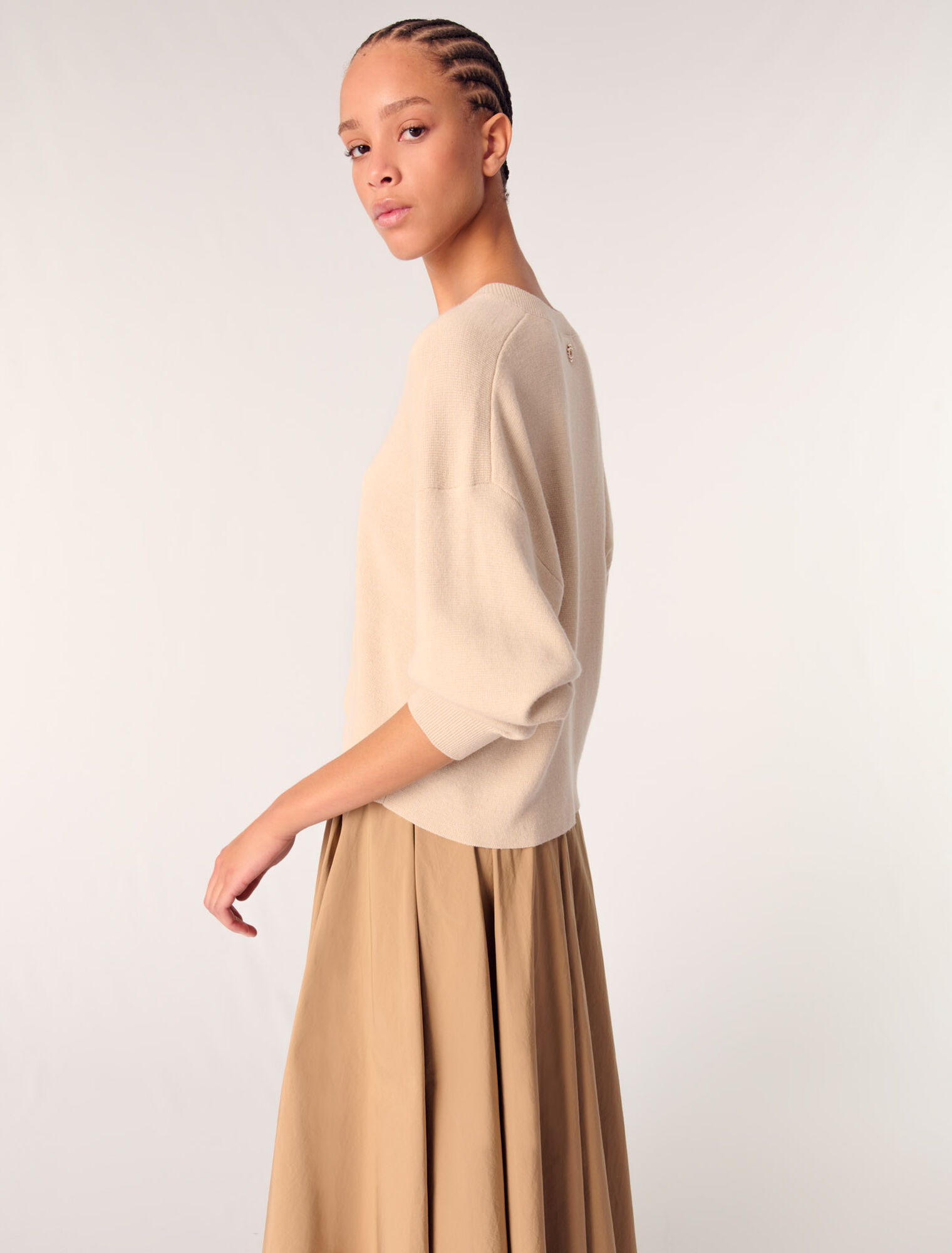 Wool blend V-neck sweater