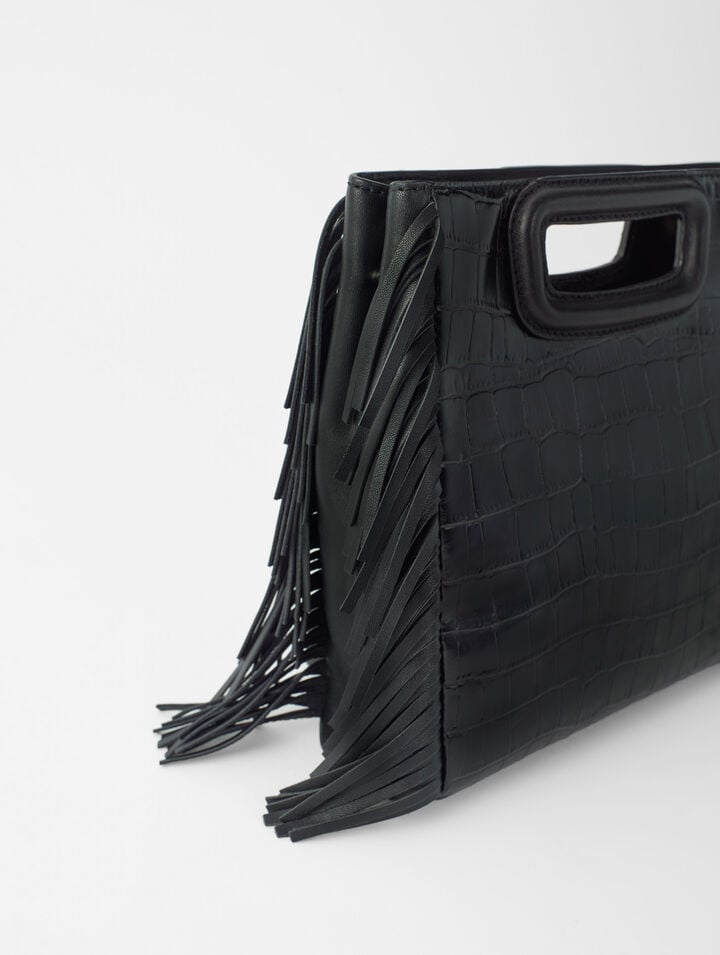 M bag in crocodile-effect leather