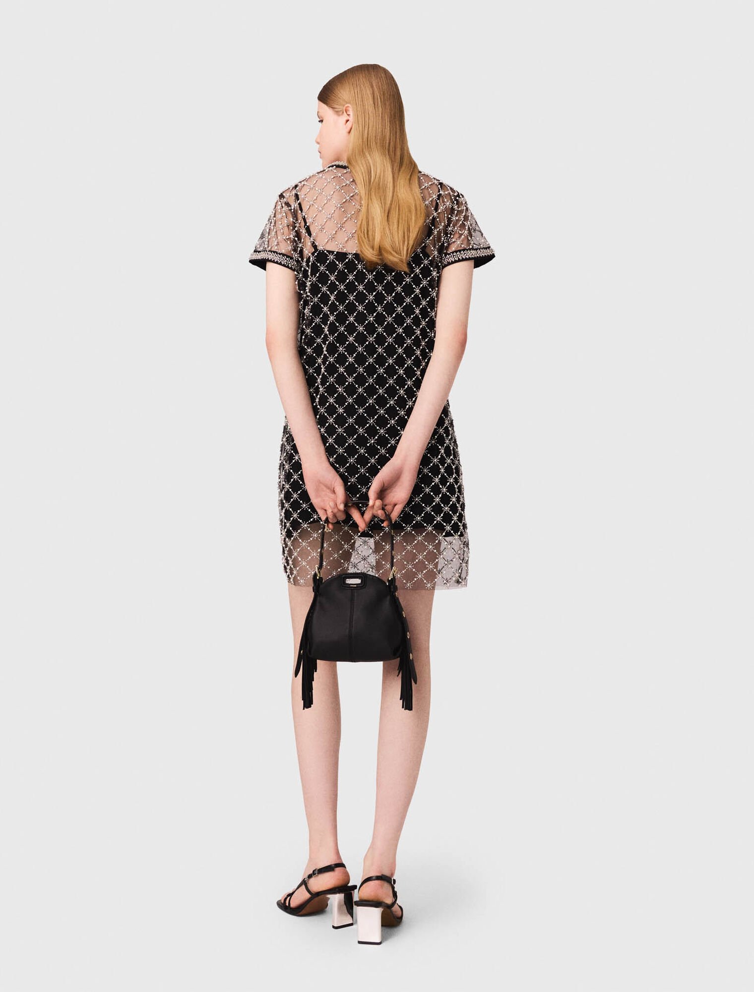 Mini embroidered tulle dress