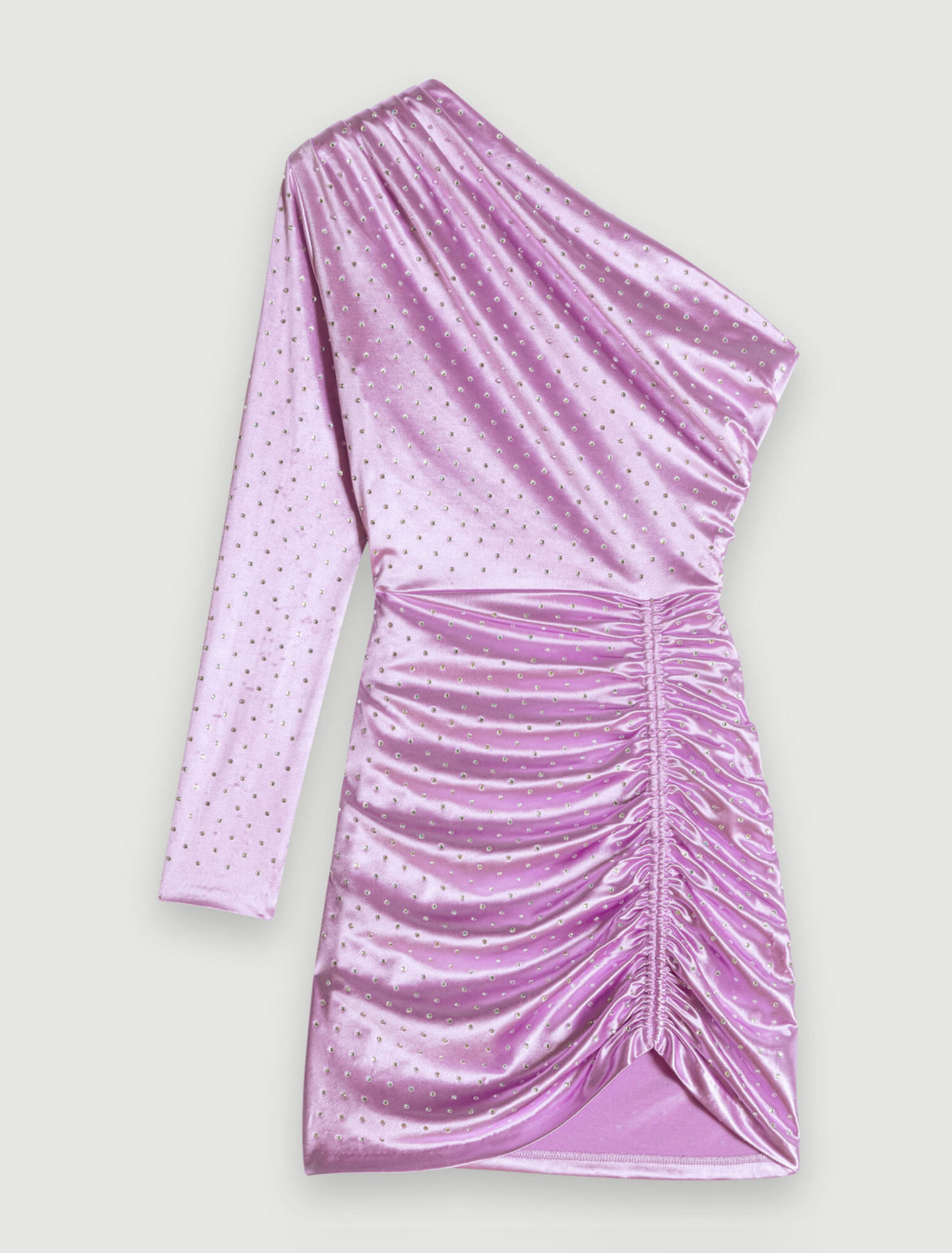 Satiny asymmetric dress
