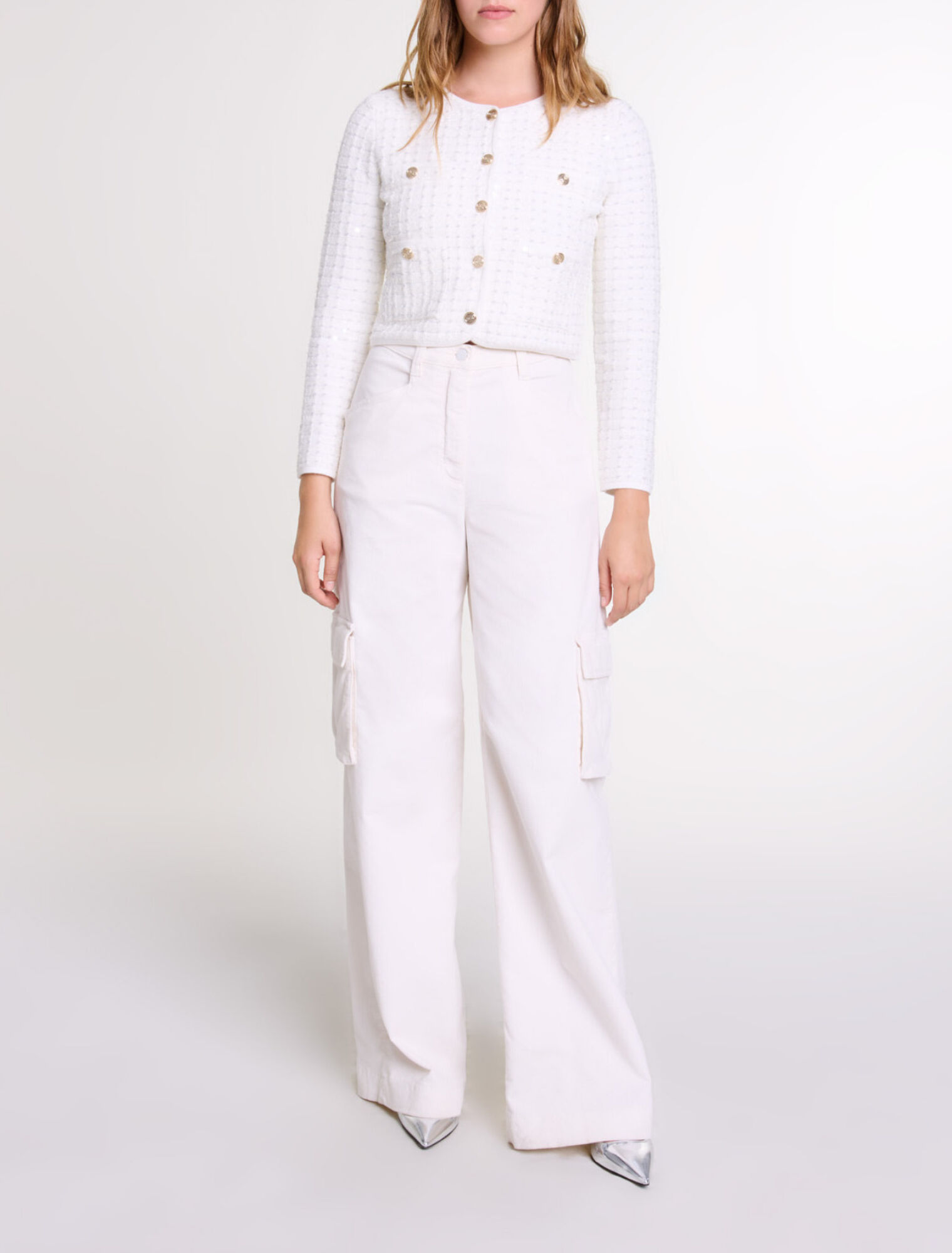 Sequin knit cardigan