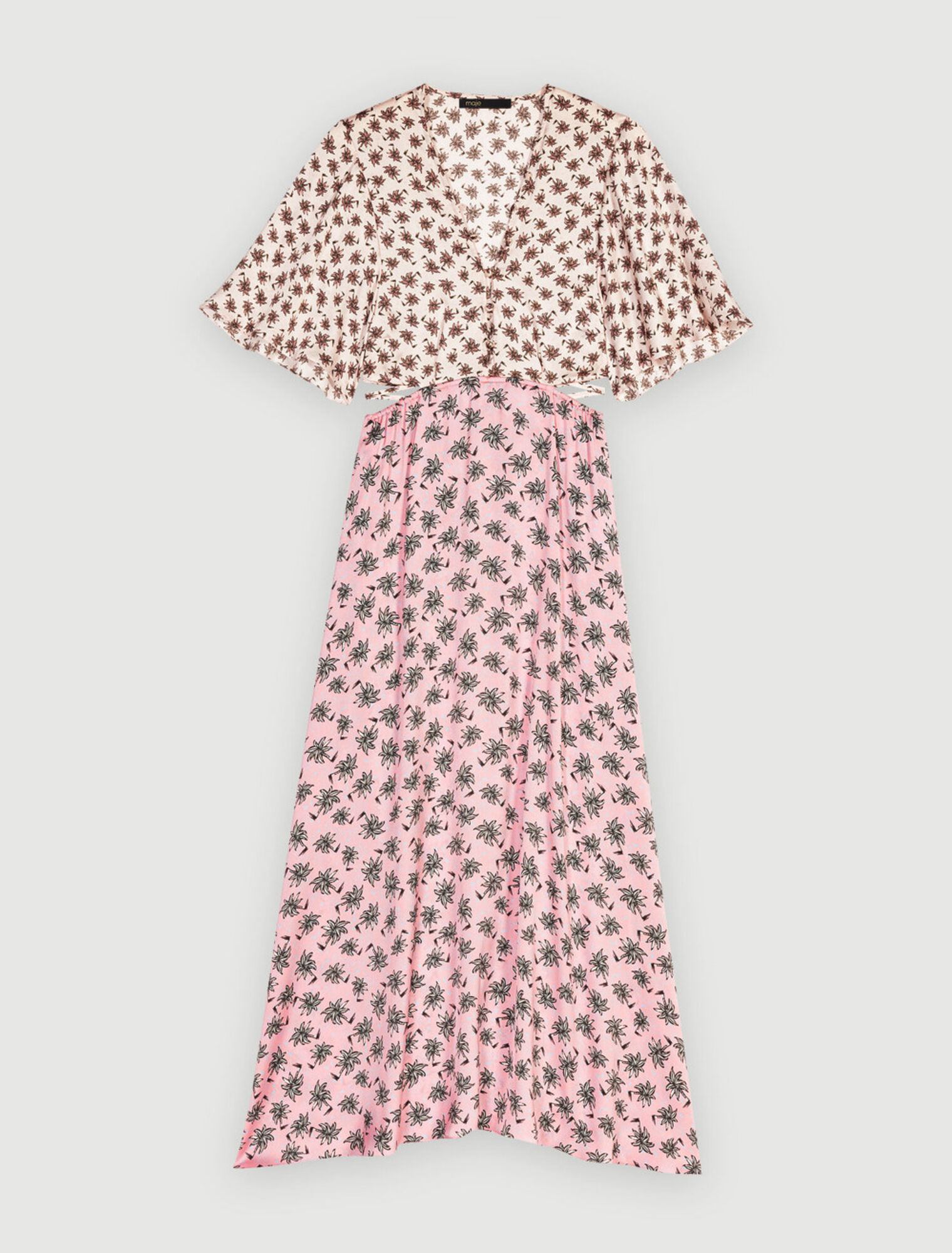 Palm print maxi dress