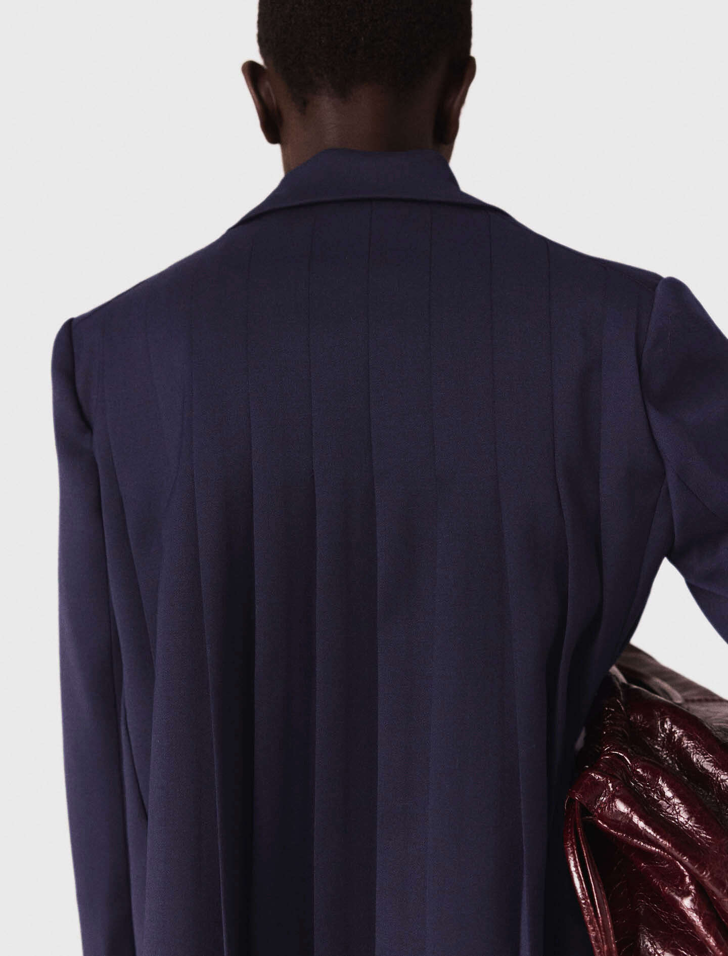 Suit jacket with pleated back Blue For Women | Maje