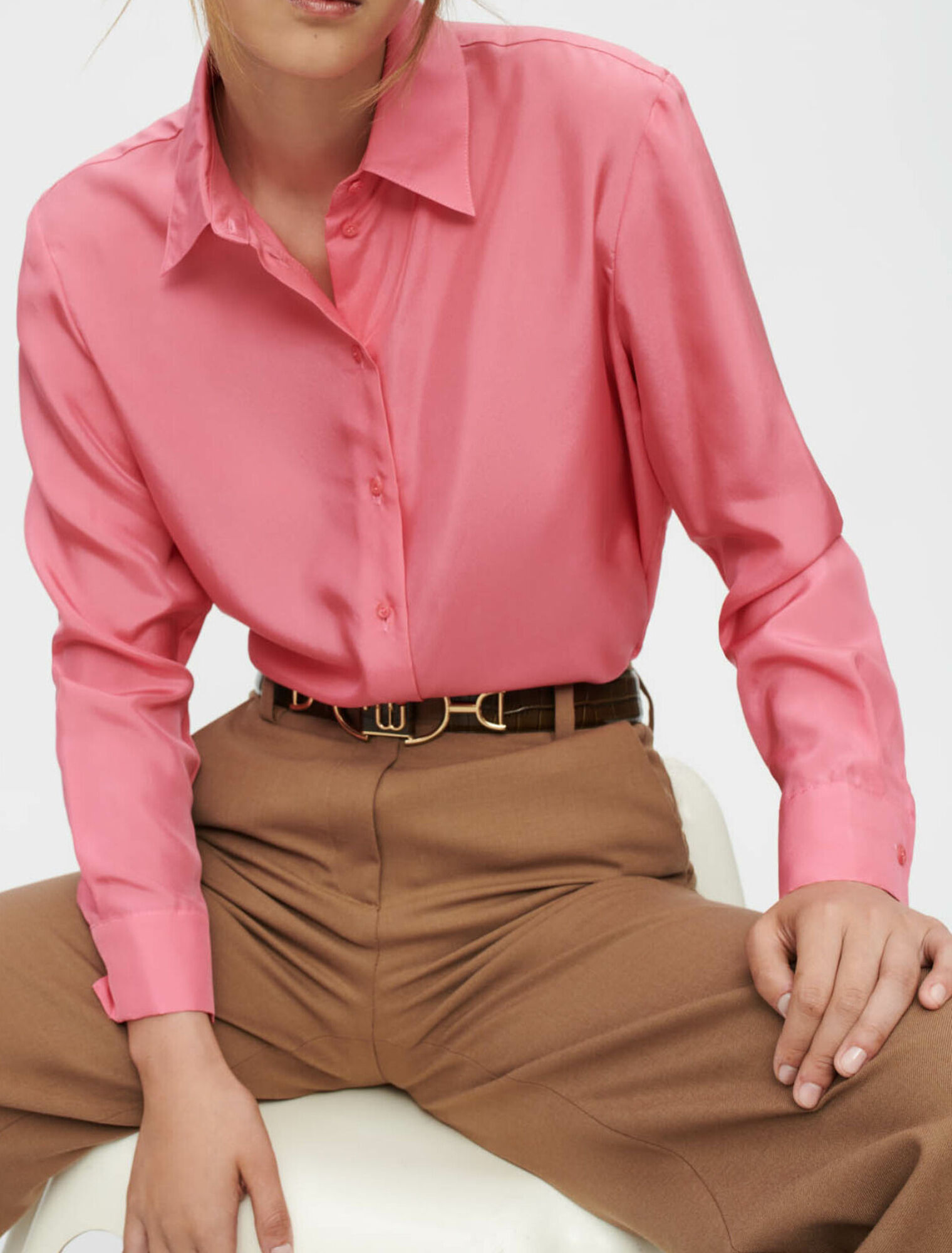 Rosewood silk habotai shirt
