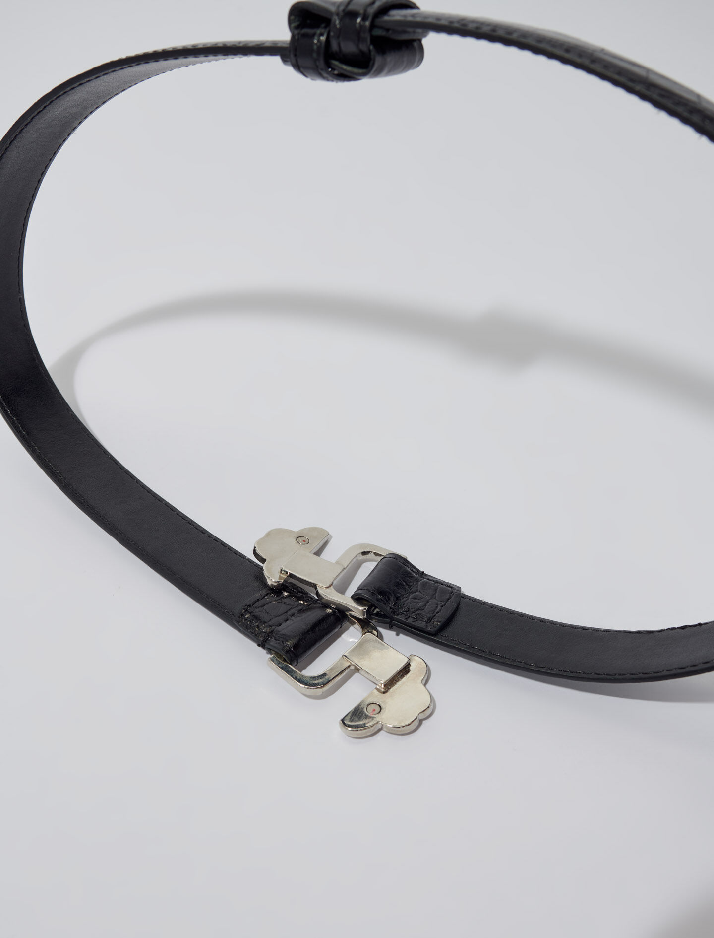 【SURGERY】clover buckle belt 'black' Clover buckle belt