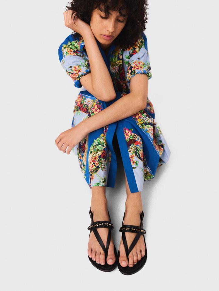 K.Jacques flat leather sandal