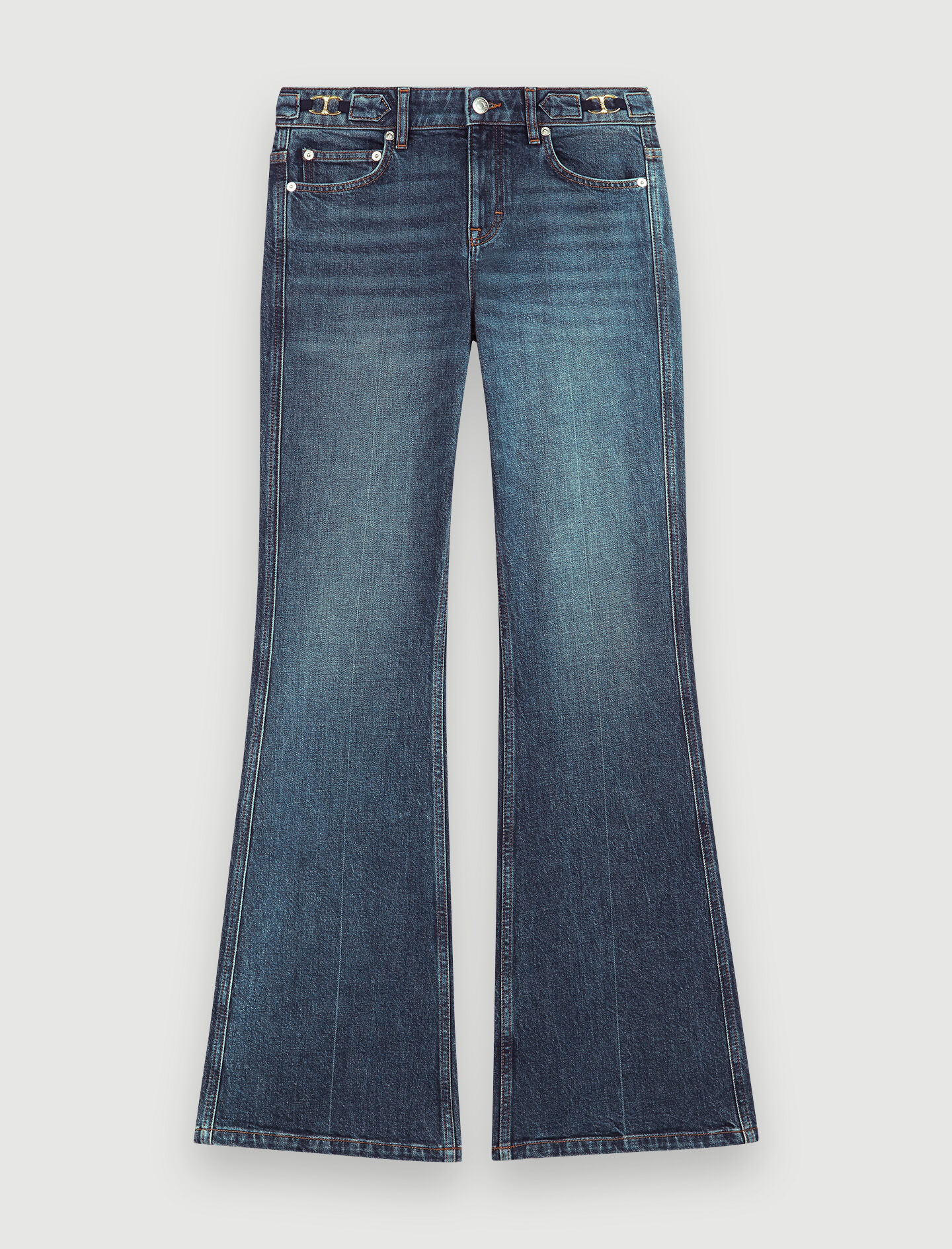 全国どこでも送料無料！ Flared detail horsebit with jeans ベスト/ジレ